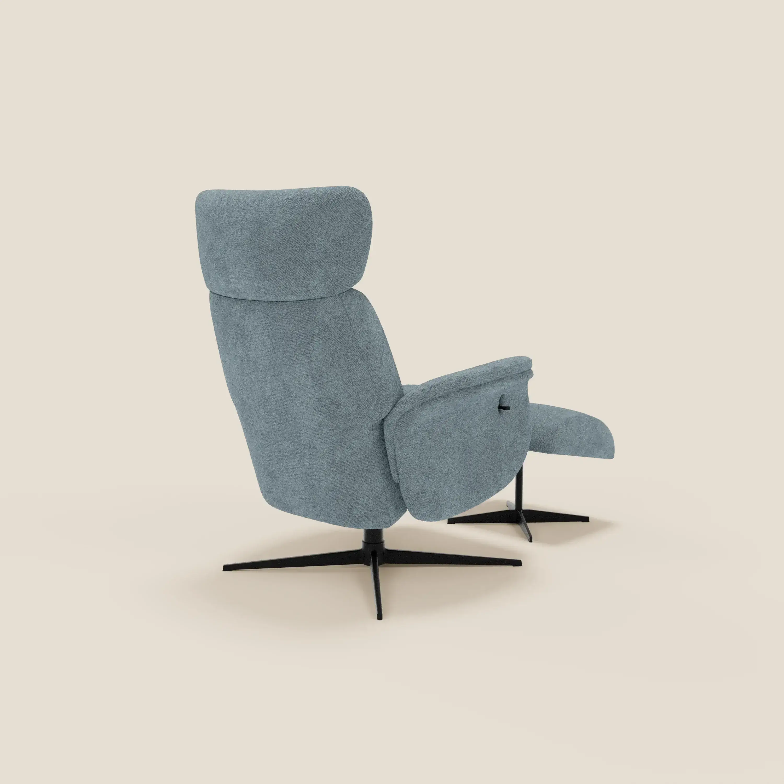Lunor Fauteuil relax avec pouf en tissu bouclé imperméable T07 - Image 5