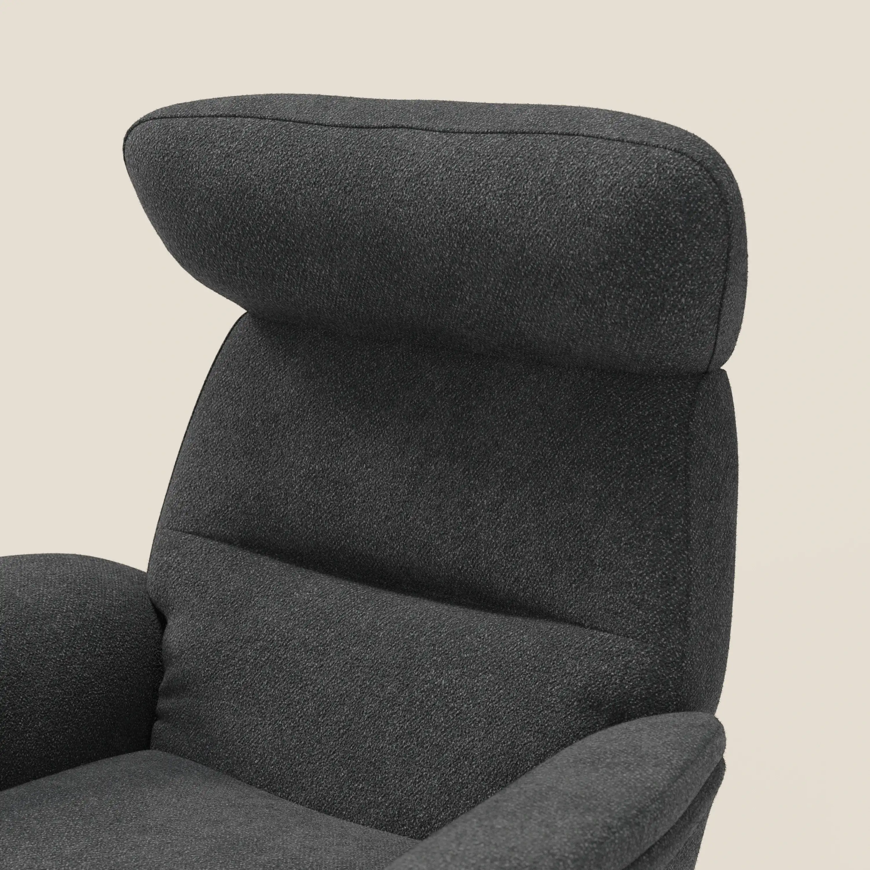 Lunor Fauteuil relax avec pouf en tissu bouclé imperméable T07 anthracite - Image 7