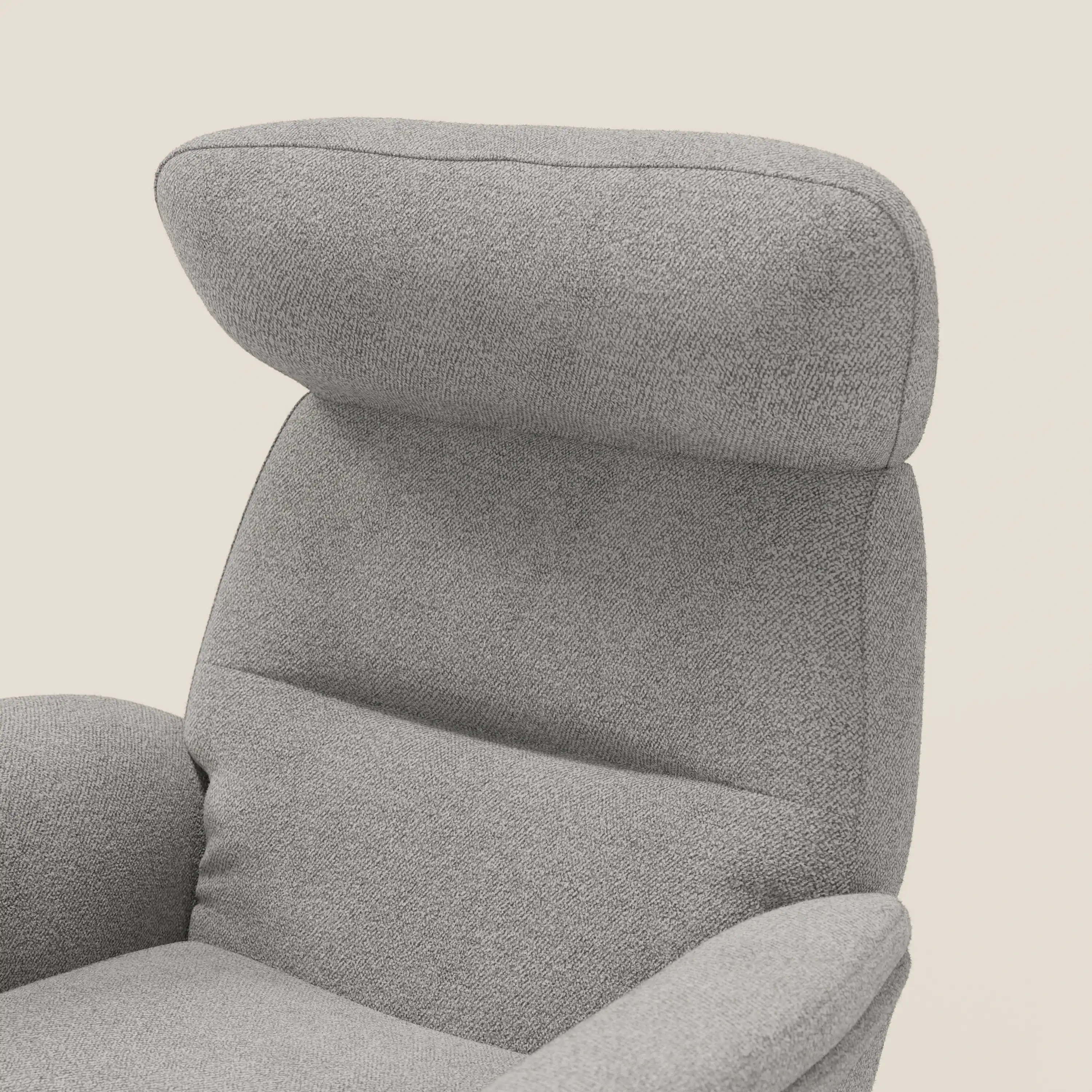 Lunor Fauteuil relax avec pouf en tissu bouclé imperméable T07 gris - Image 7
