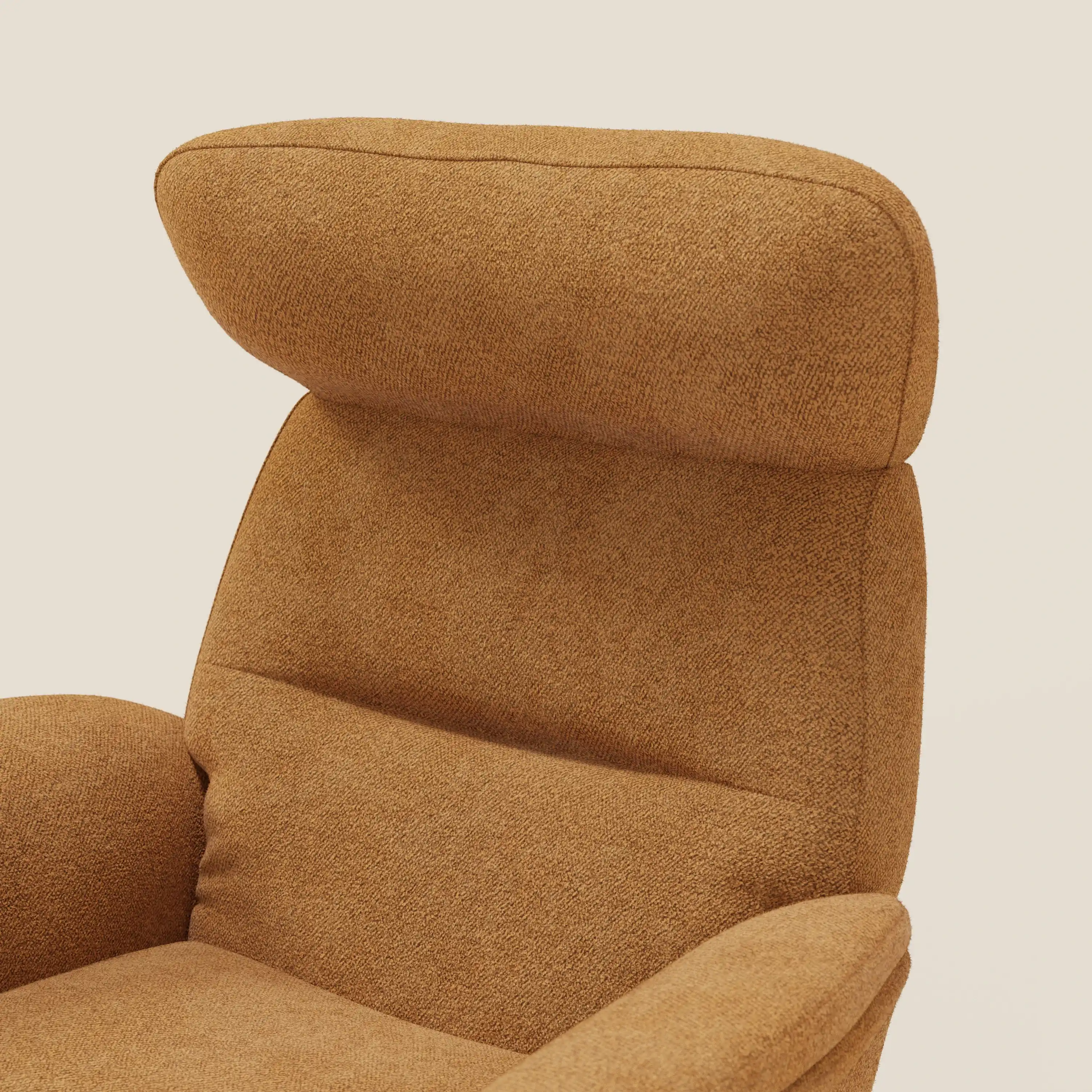 Lunor Fauteuil relax avec pouf en tissu bouclé imperméable T07 orange - Image 7