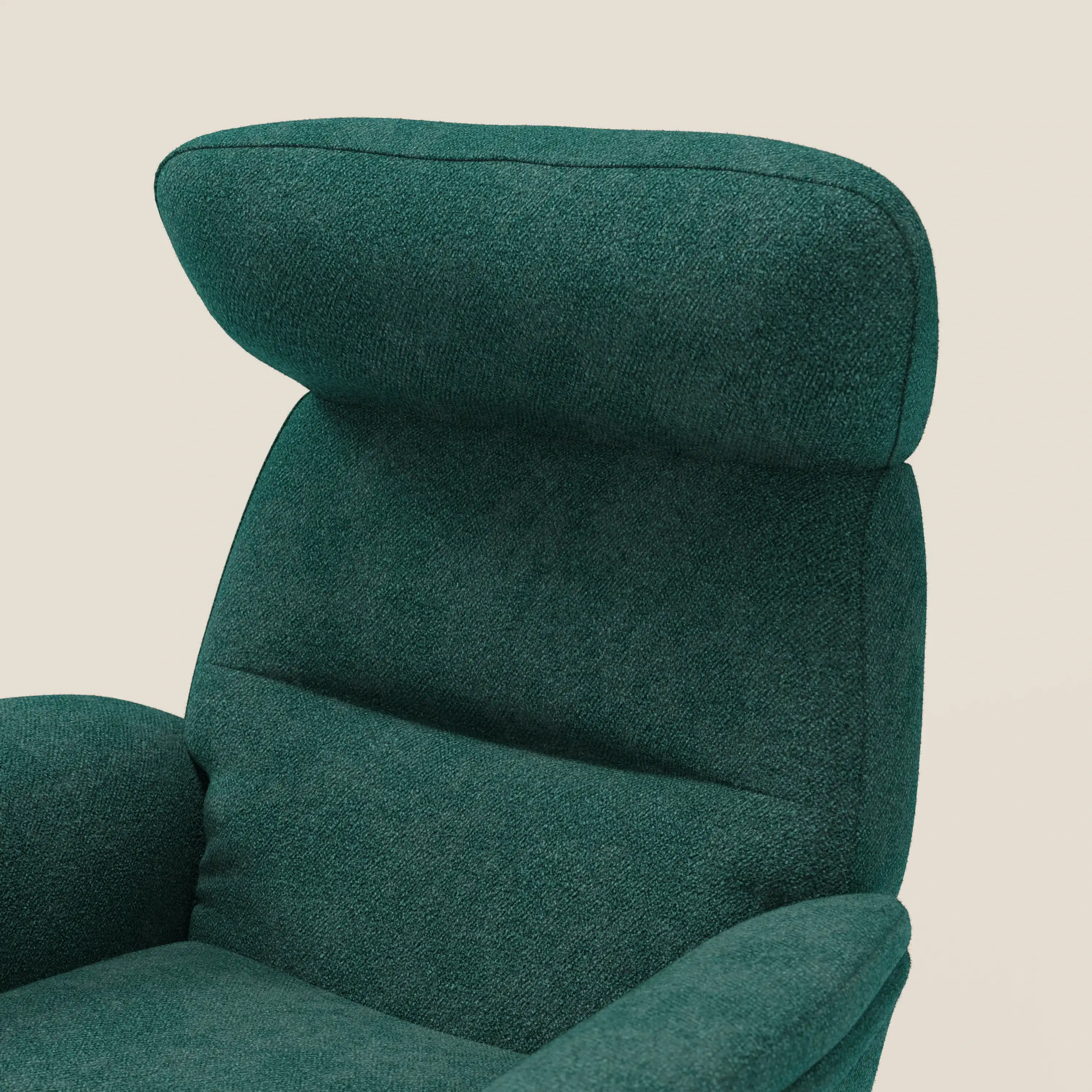 Lunor Fauteuil relax avec pouf en tissu bouclé imperméable T07 vert - Image 7