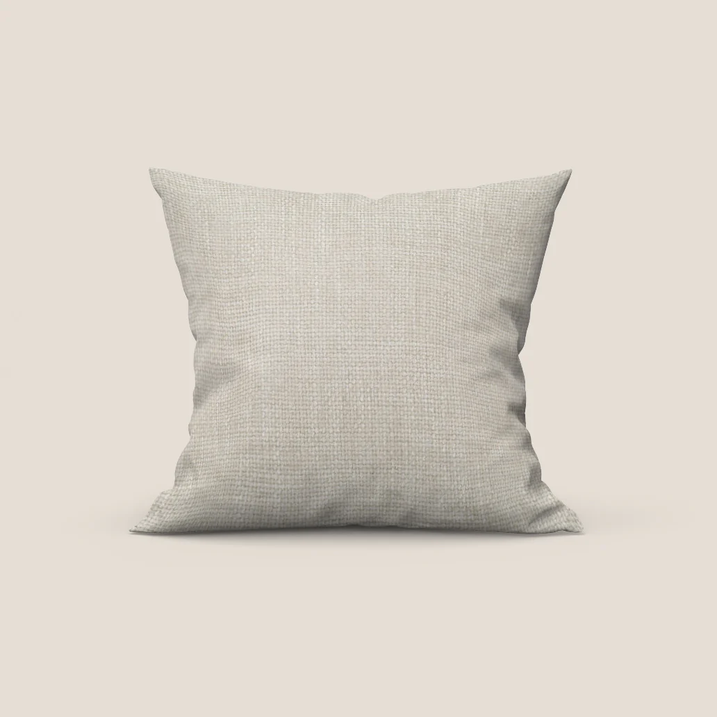 Lyon coussin disponible en plusieurs couleurs, réalisé en tissu tressé imperméable et doux T06 crème