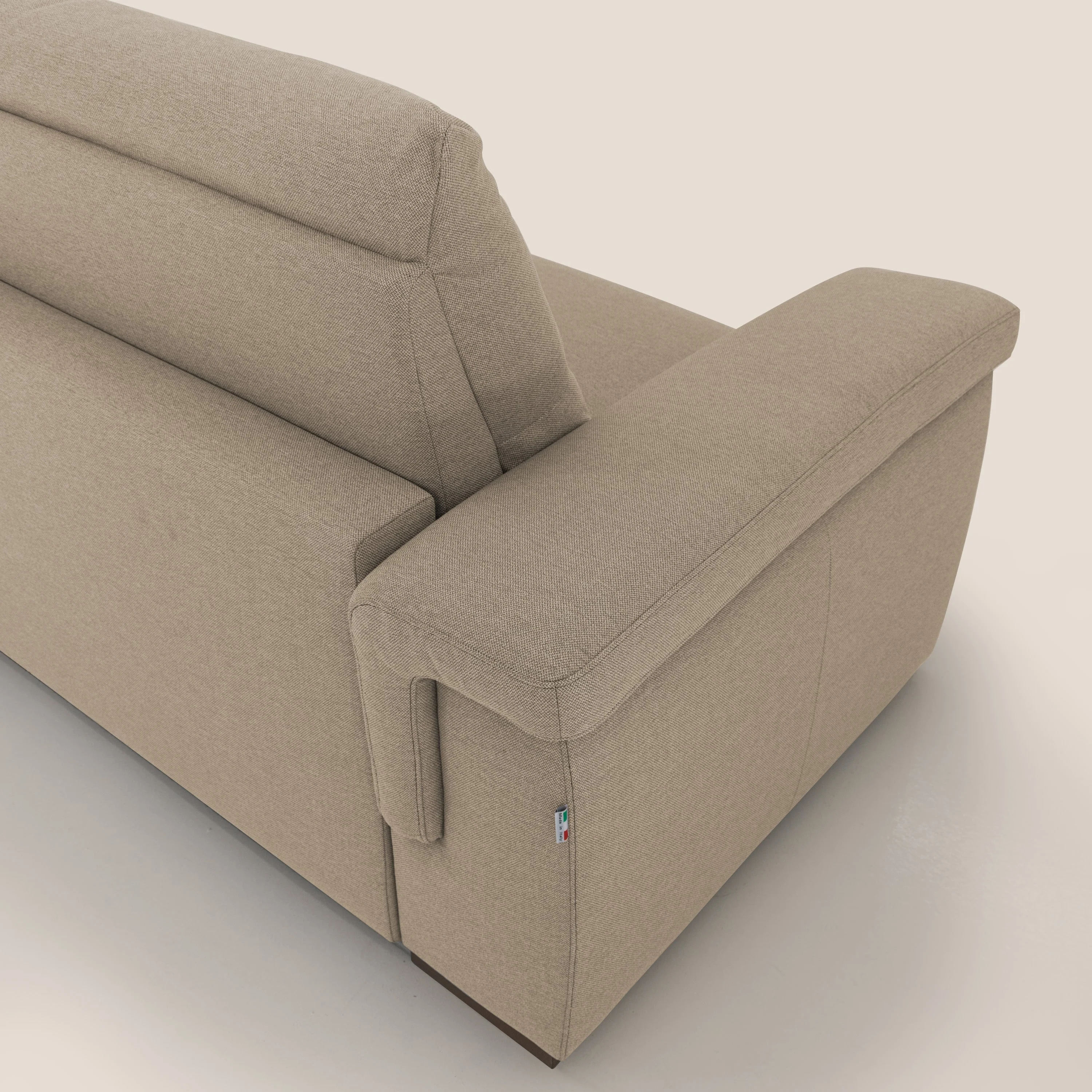 Magnolia canapé convertible avec matelas H 18cm et dossier haut et moelleux en tissu détachable T05 beige - Image 9