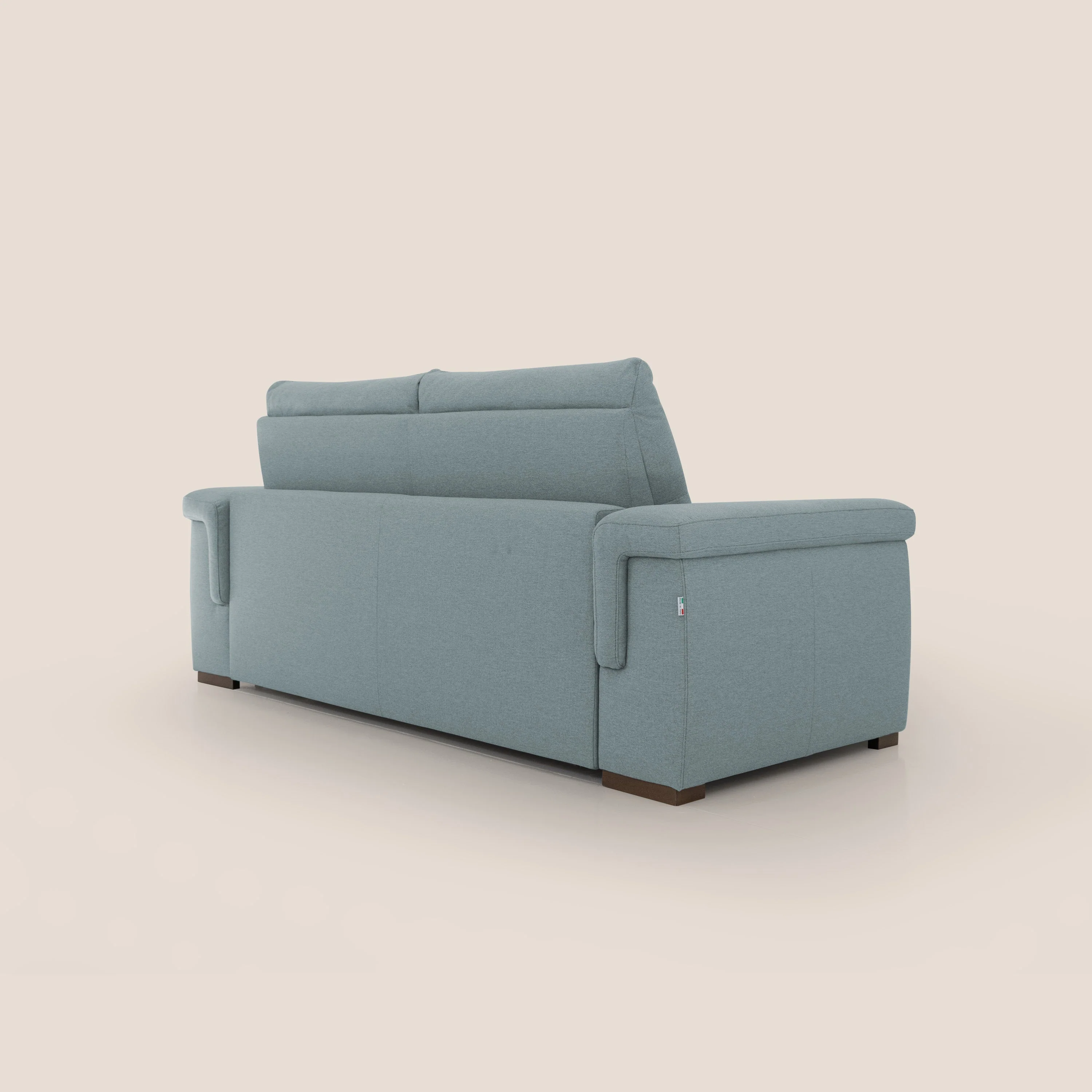 Magnolia canapé convertible avec matelas H 18cm et dossier haut et moelleux en tissu détachable T05 bleu pastel - Image 8
