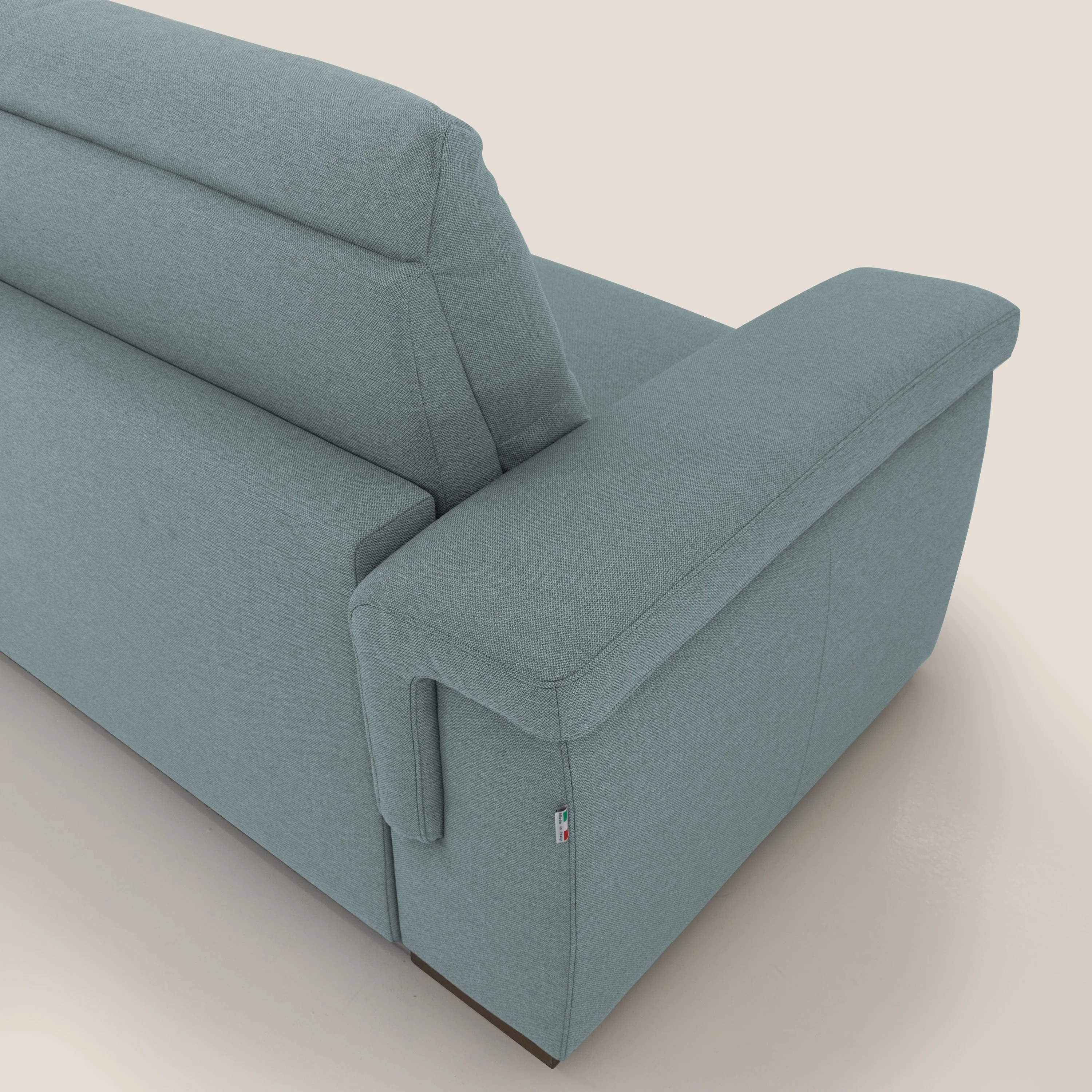 Magnolia canapé convertible avec matelas H 18cm et dossier haut et moelleux en tissu détachable T05 bleu pastel - Image 9