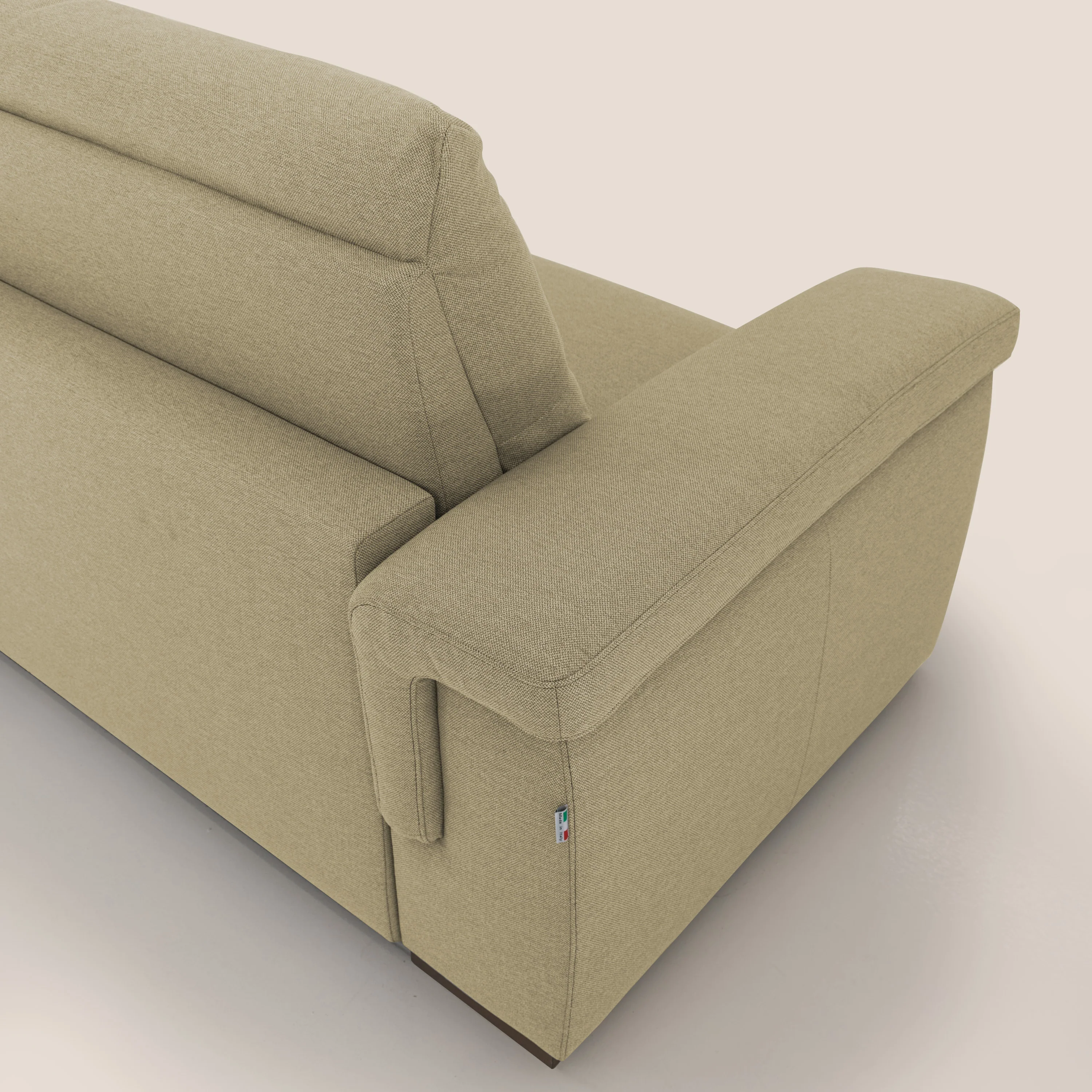 Magnolia canapé convertible avec matelas H 18cm et dossier haut et moelleux en tissu détachable T05 chameau - Image 9
