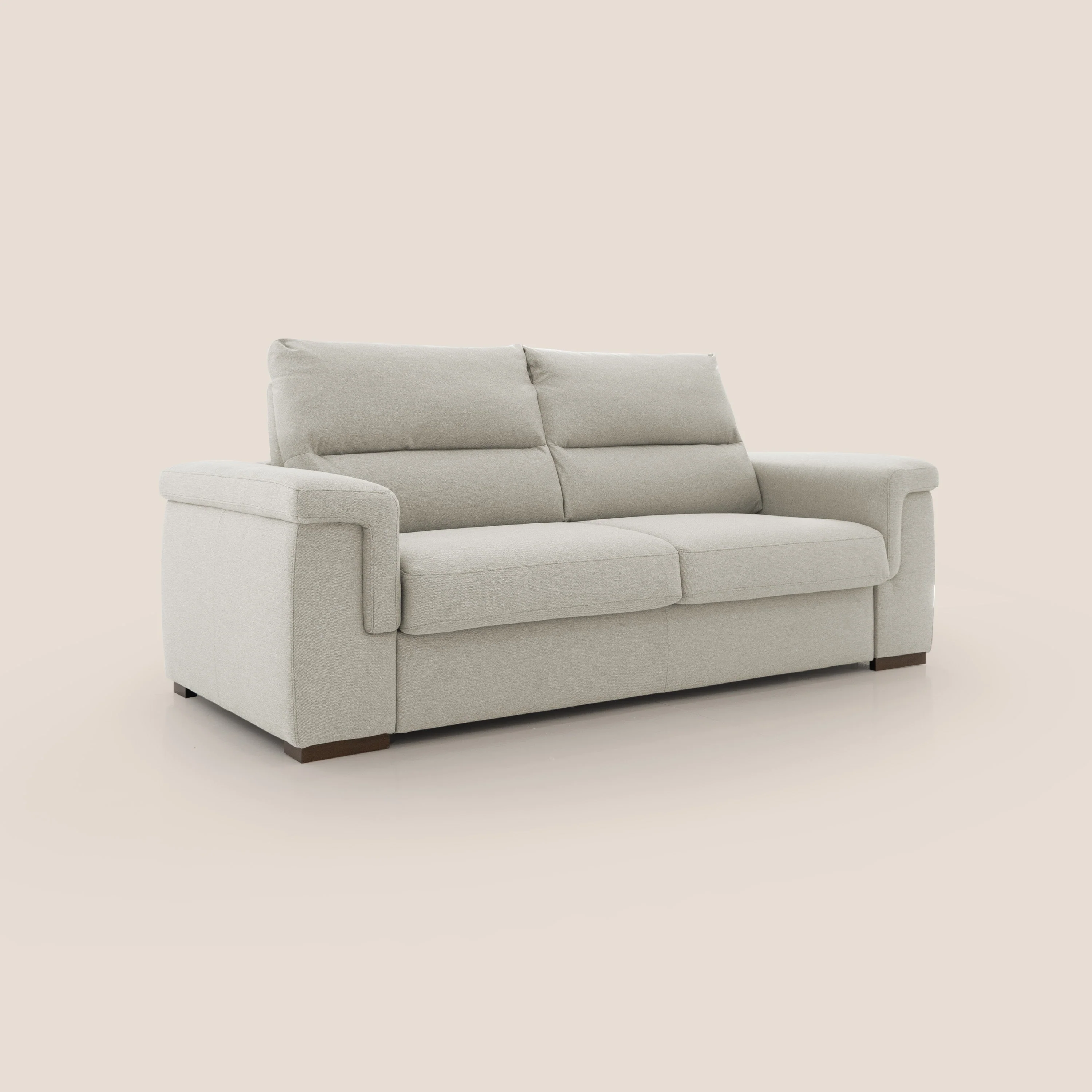 Magnolia canapé convertible avec matelas H 18cm et dossier haut et moelleux en tissu détachable T05 crème - Image 3