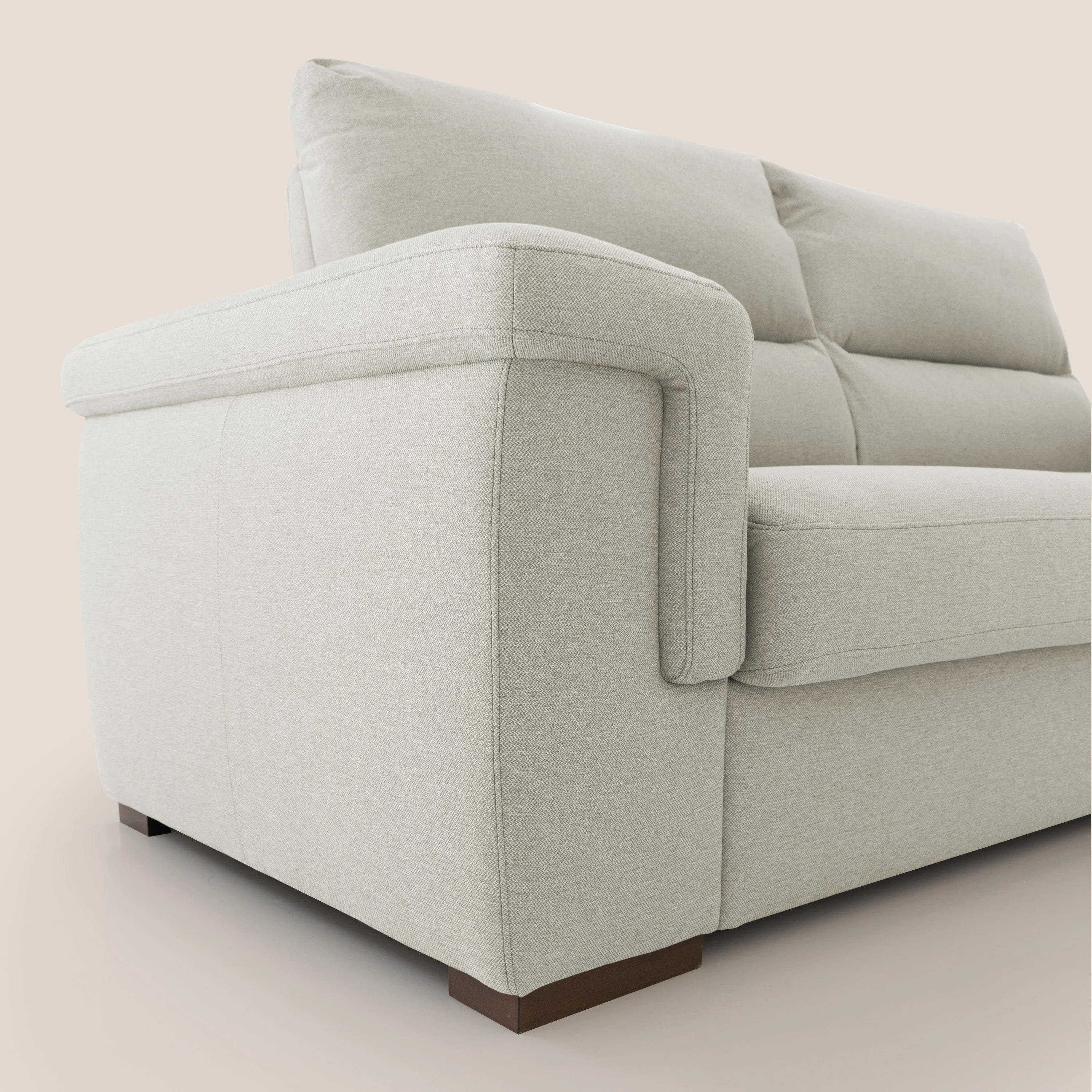 Magnolia canapé convertible avec matelas H 18cm et dossier haut et moelleux en tissu détachable T05 crème - Image 5