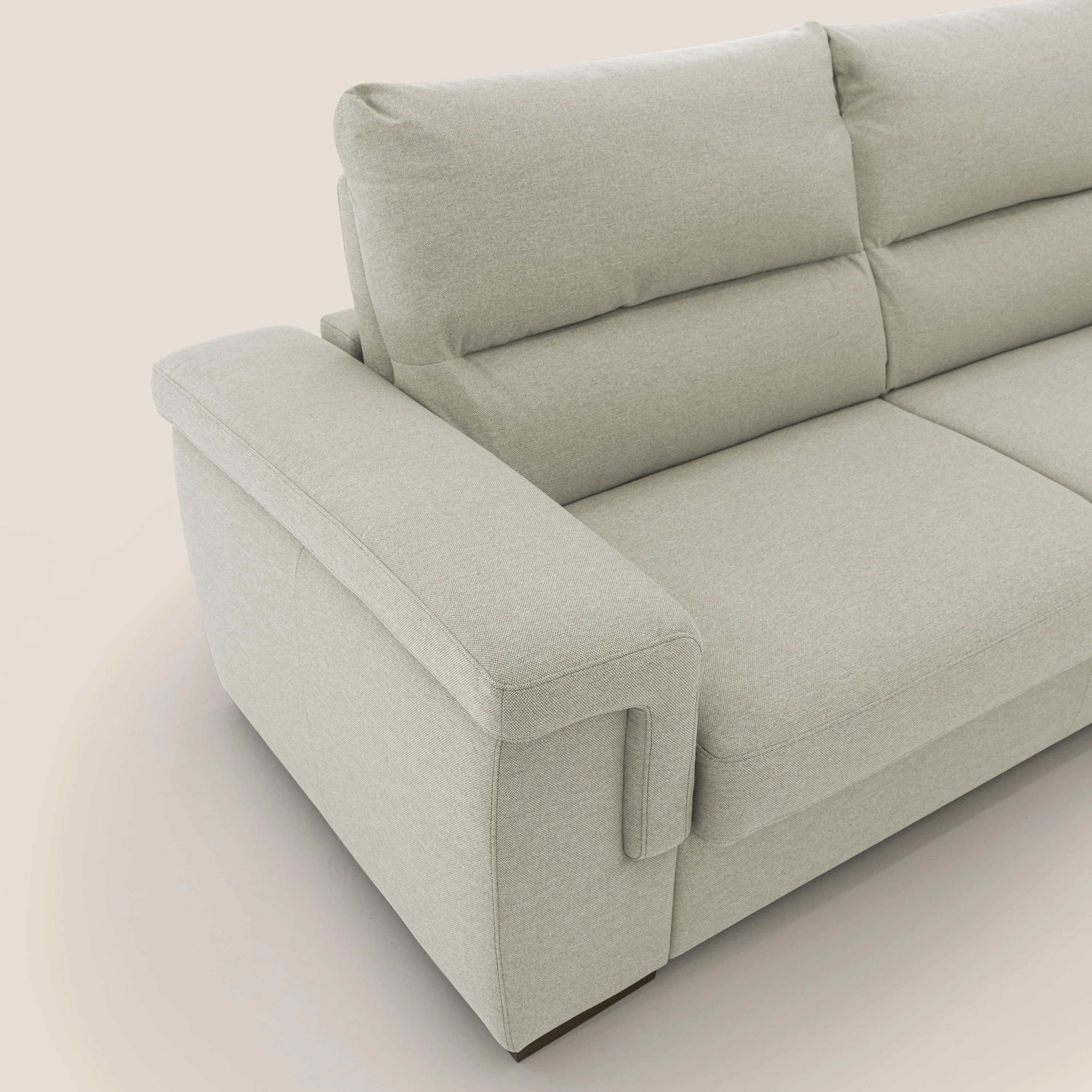 Magnolia canapé convertible avec matelas H 18cm et dossier haut et moelleux en tissu détachable T05 crème - Image 6