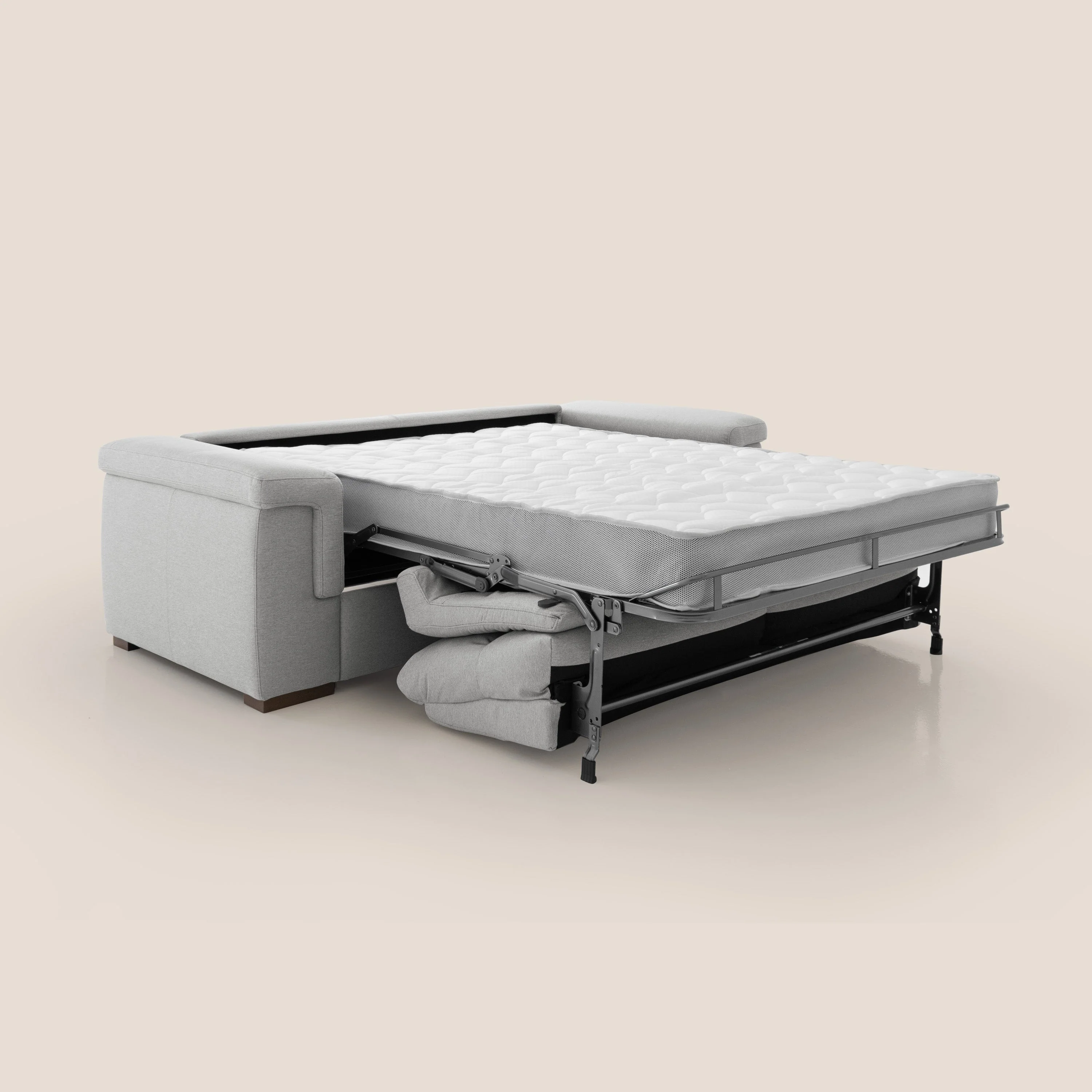 Magnolia canapé convertible avec matelas H 18cm et dossier haut et moelleux en tissu détachable T05 gris - Image 2