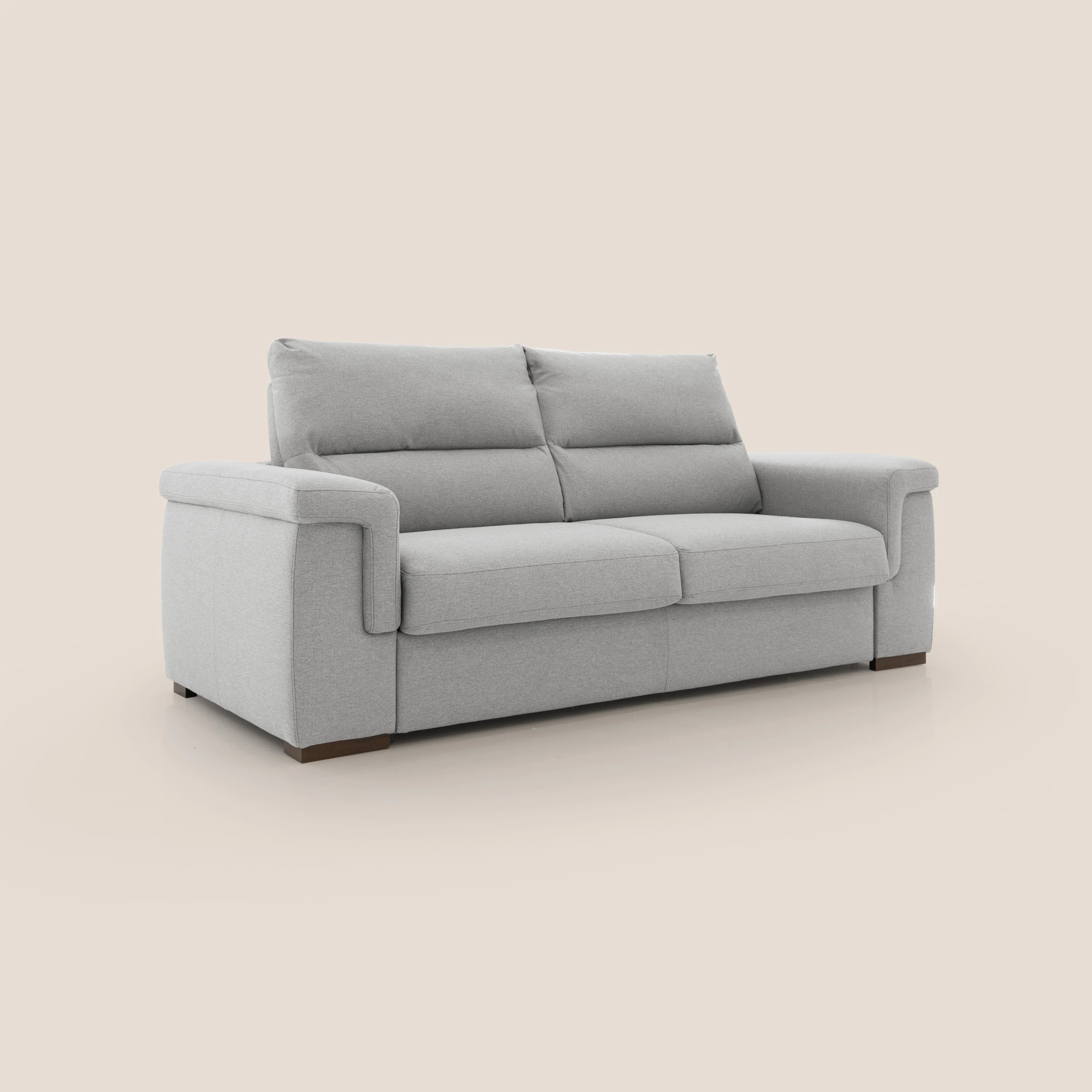 Magnolia canapé convertible avec matelas H 18cm et dossier haut et moelleux en tissu détachable T05 gris - Image 3