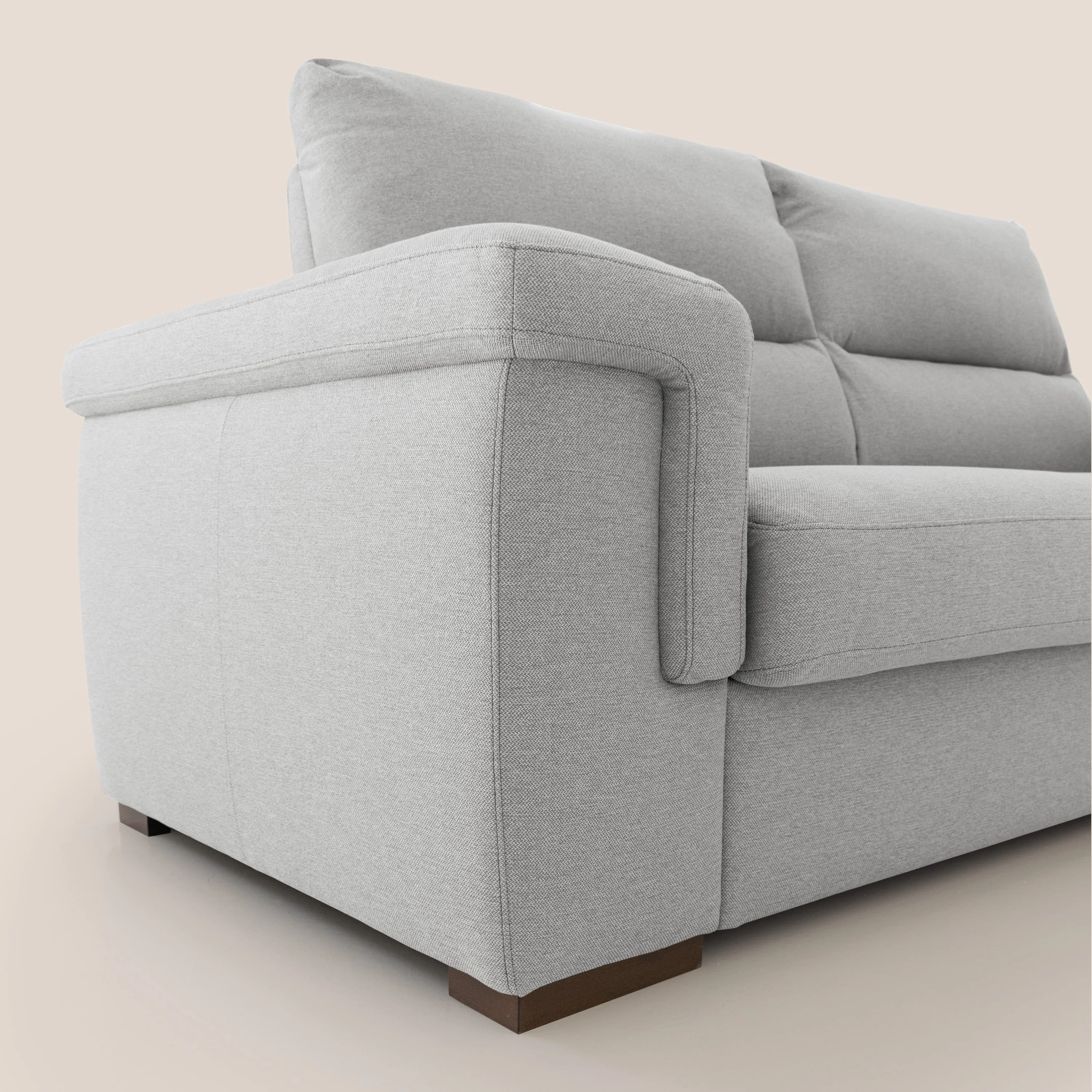 Magnolia canapé convertible avec matelas H 18cm et dossier haut et moelleux en tissu détachable T05 gris - Image 5