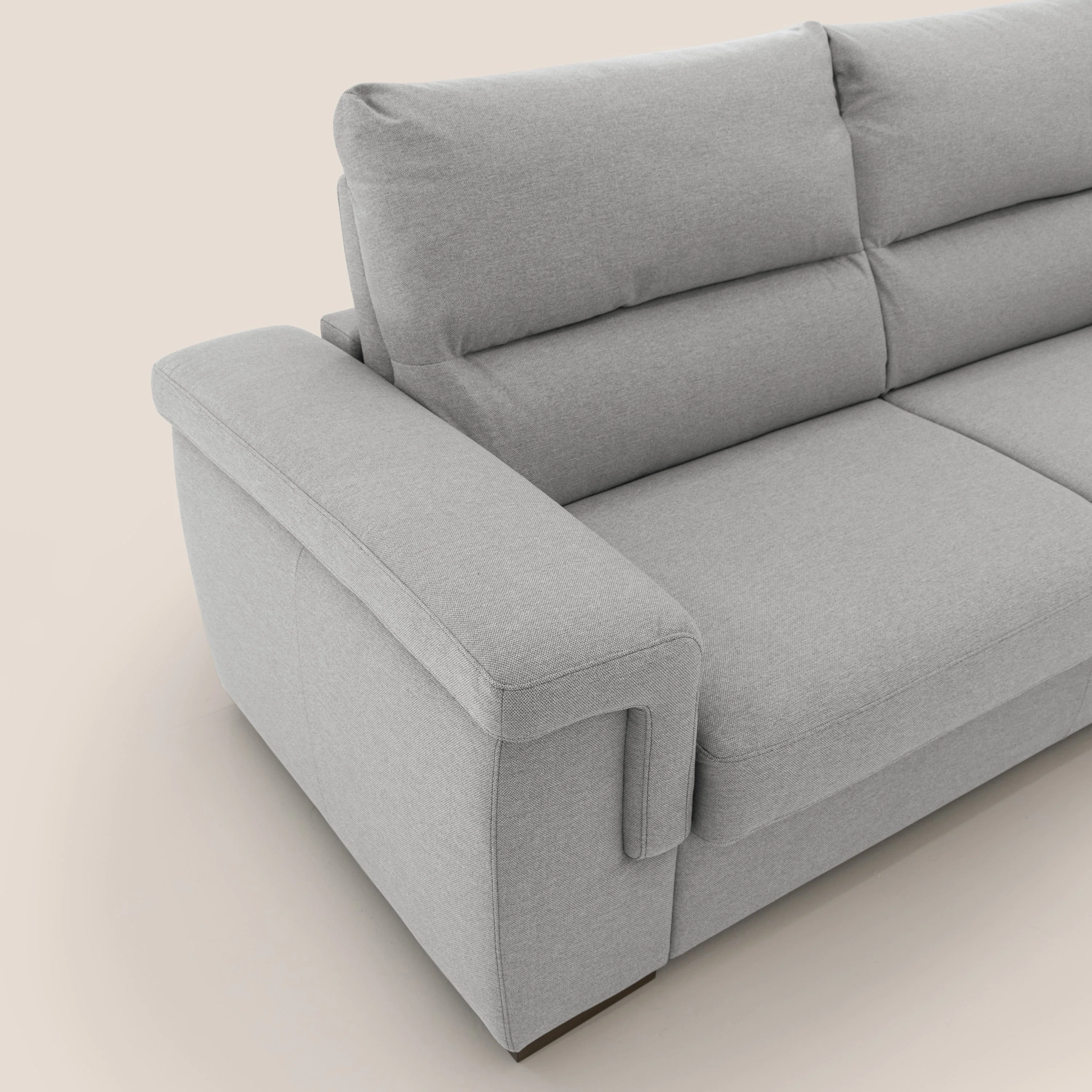 Magnolia canapé convertible avec matelas H 18cm et dossier haut et moelleux en tissu détachable T05 gris - Image 6
