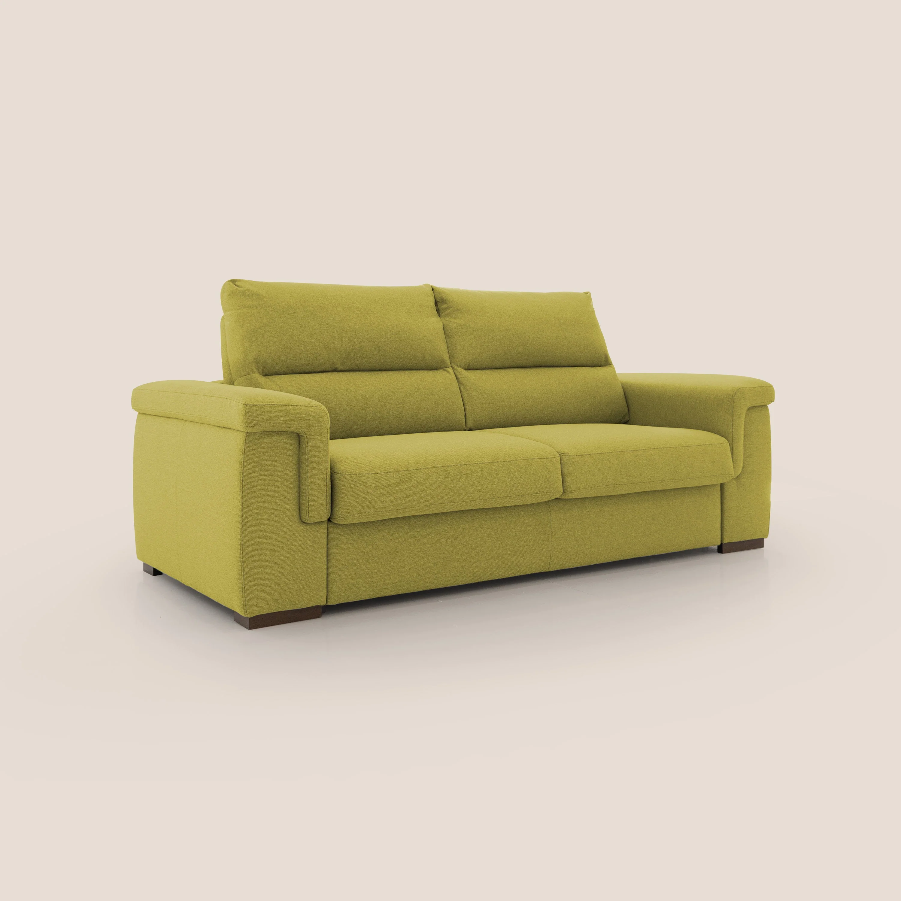 Magnolia canapé convertible avec matelas H 18cm et dossier haut et moelleux en tissu détachable T05 jaune - Image 3