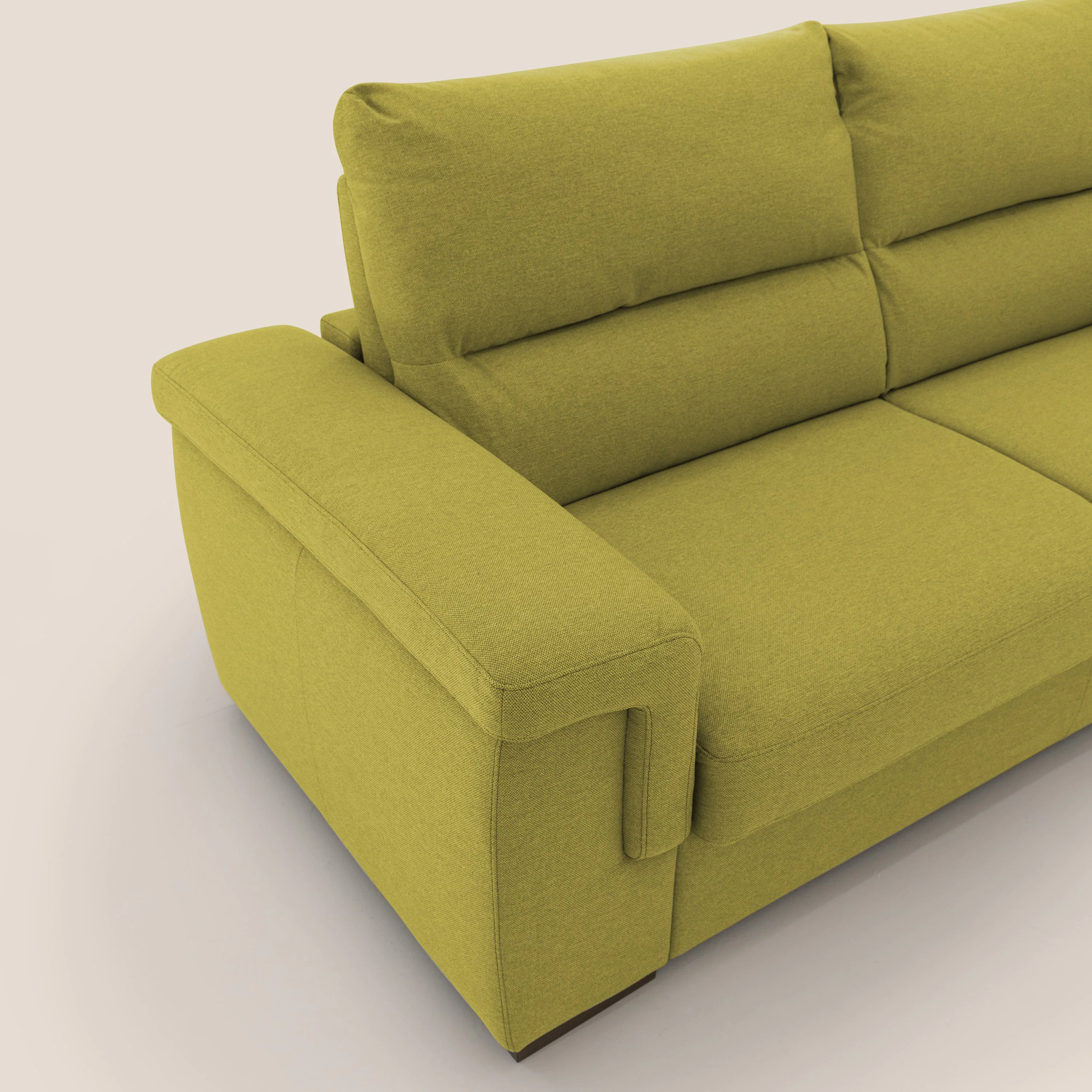 Magnolia canapé convertible avec matelas H 18cm et dossier haut et moelleux en tissu détachable T05 jaune - Image 6