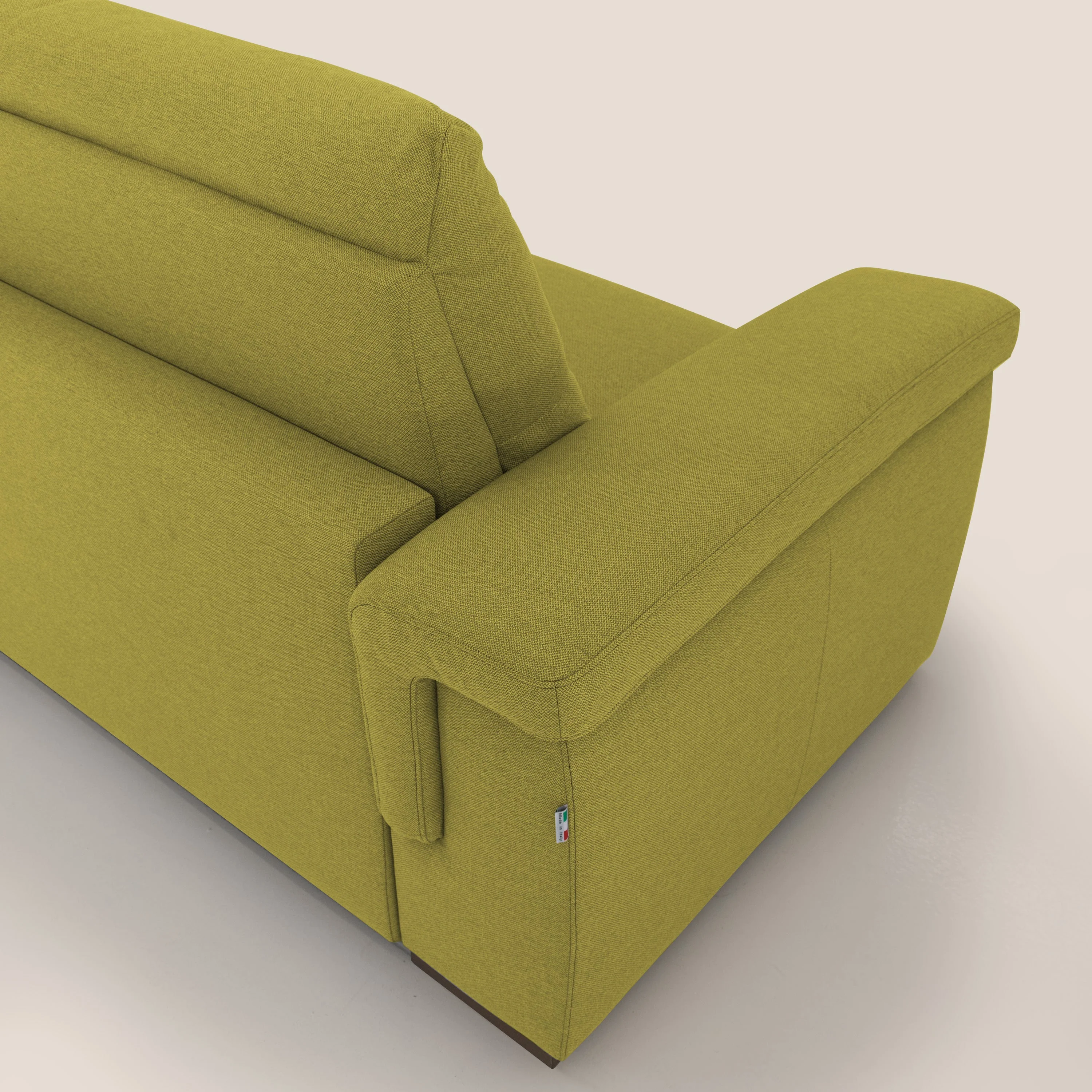 Magnolia canapé convertible avec matelas H 18cm et dossier haut et moelleux en tissu détachable T05 jaune - Image 9
