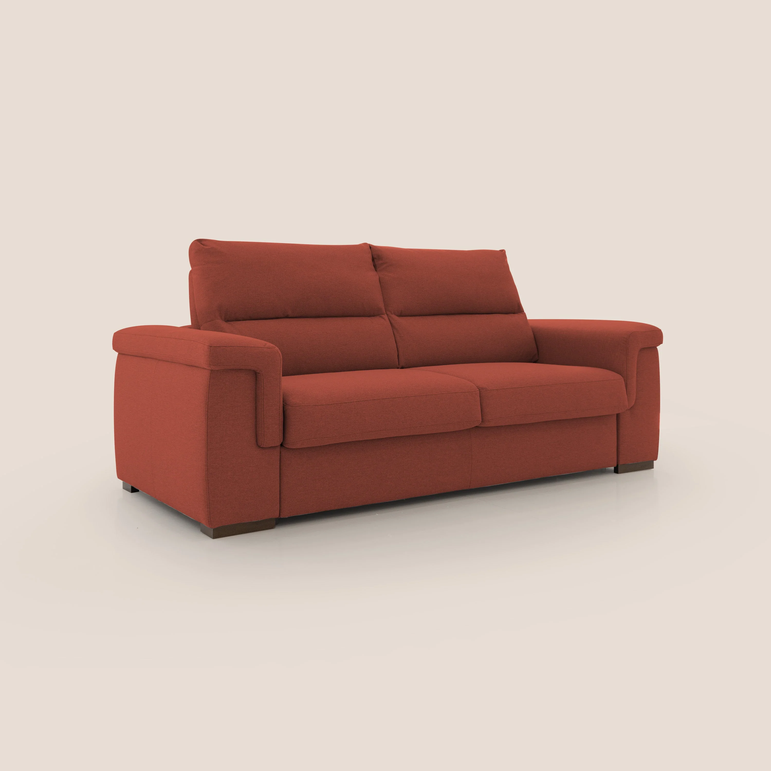 Magnolia canapé convertible avec matelas H 18cm et dossier haut et moelleux en tissu détachable T05 rouge - Image 3
