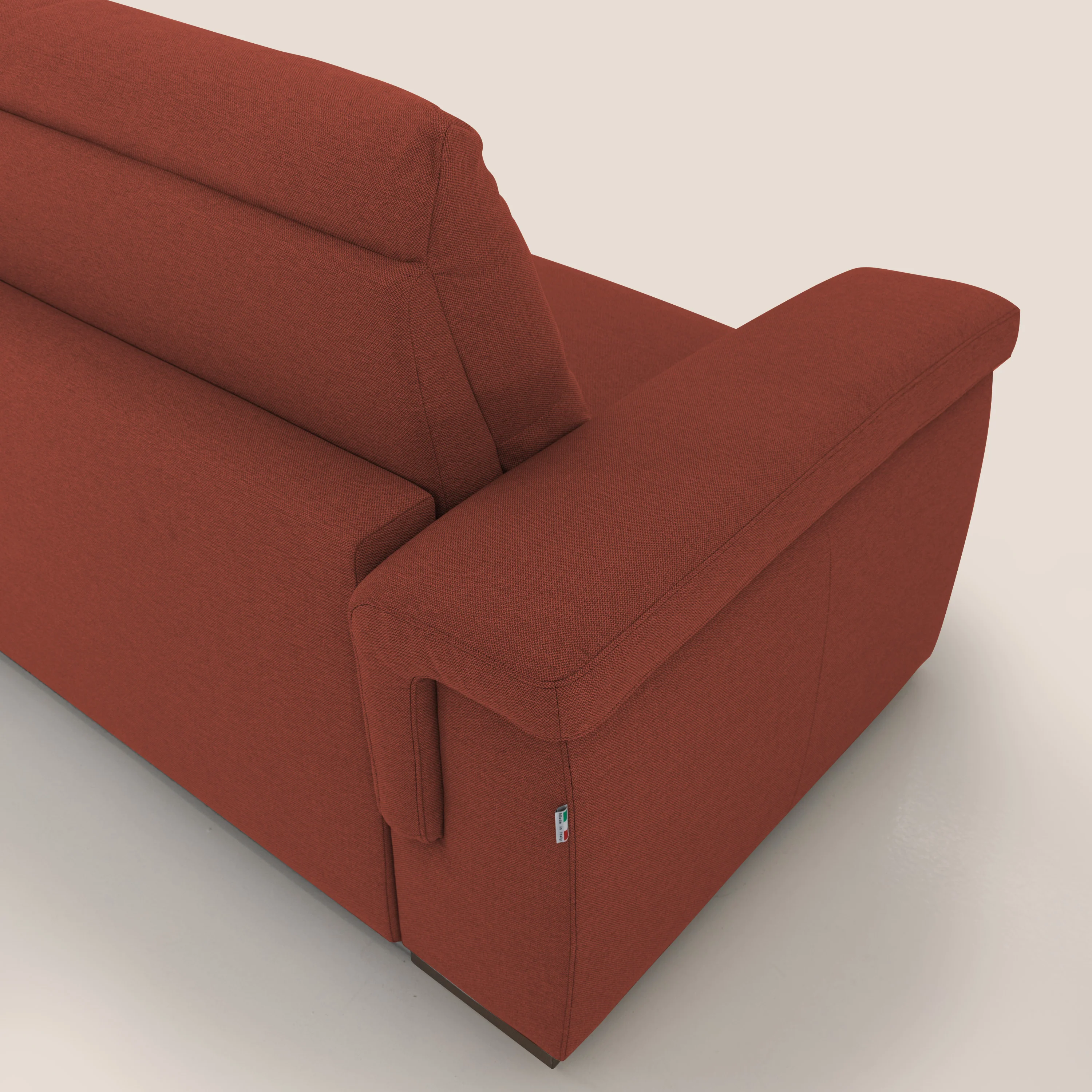 Magnolia canapé convertible avec matelas H 18cm et dossier haut et moelleux en tissu détachable T05 rouge - Image 9