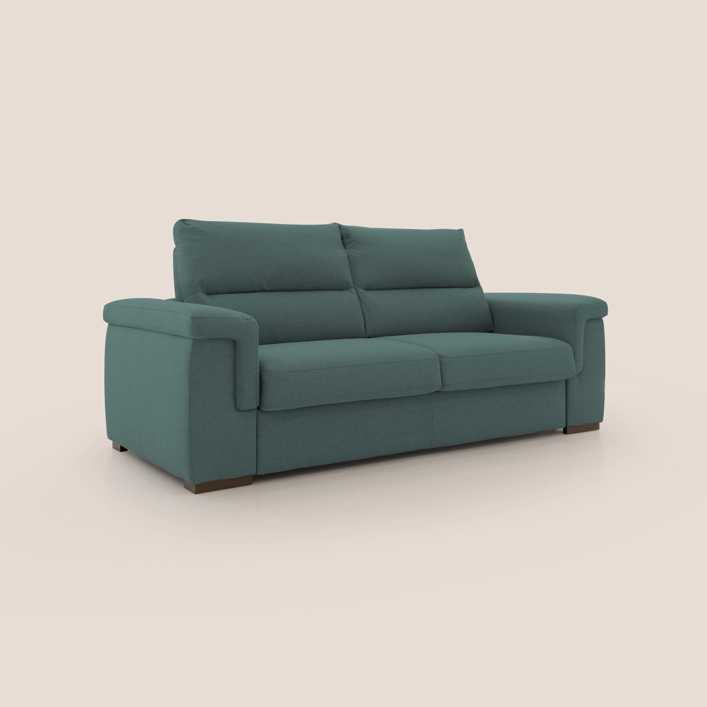 Magnolia canapé convertible avec matelas H 18cm et dossier haut et moelleux en tissu détachable T05 vert - Image 3