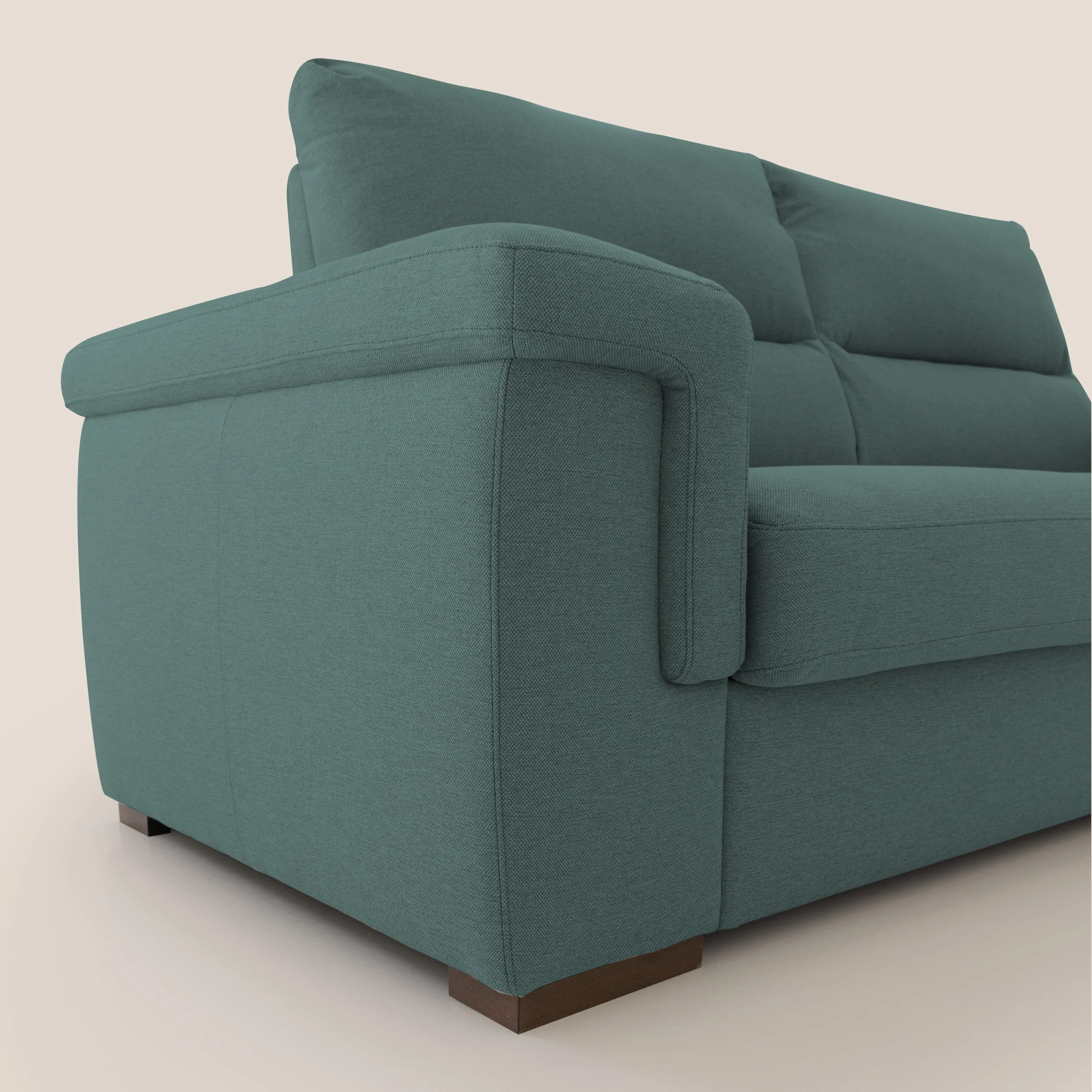 Magnolia canapé convertible avec matelas H 18cm et dossier haut et moelleux en tissu détachable T05 vert - Image 5