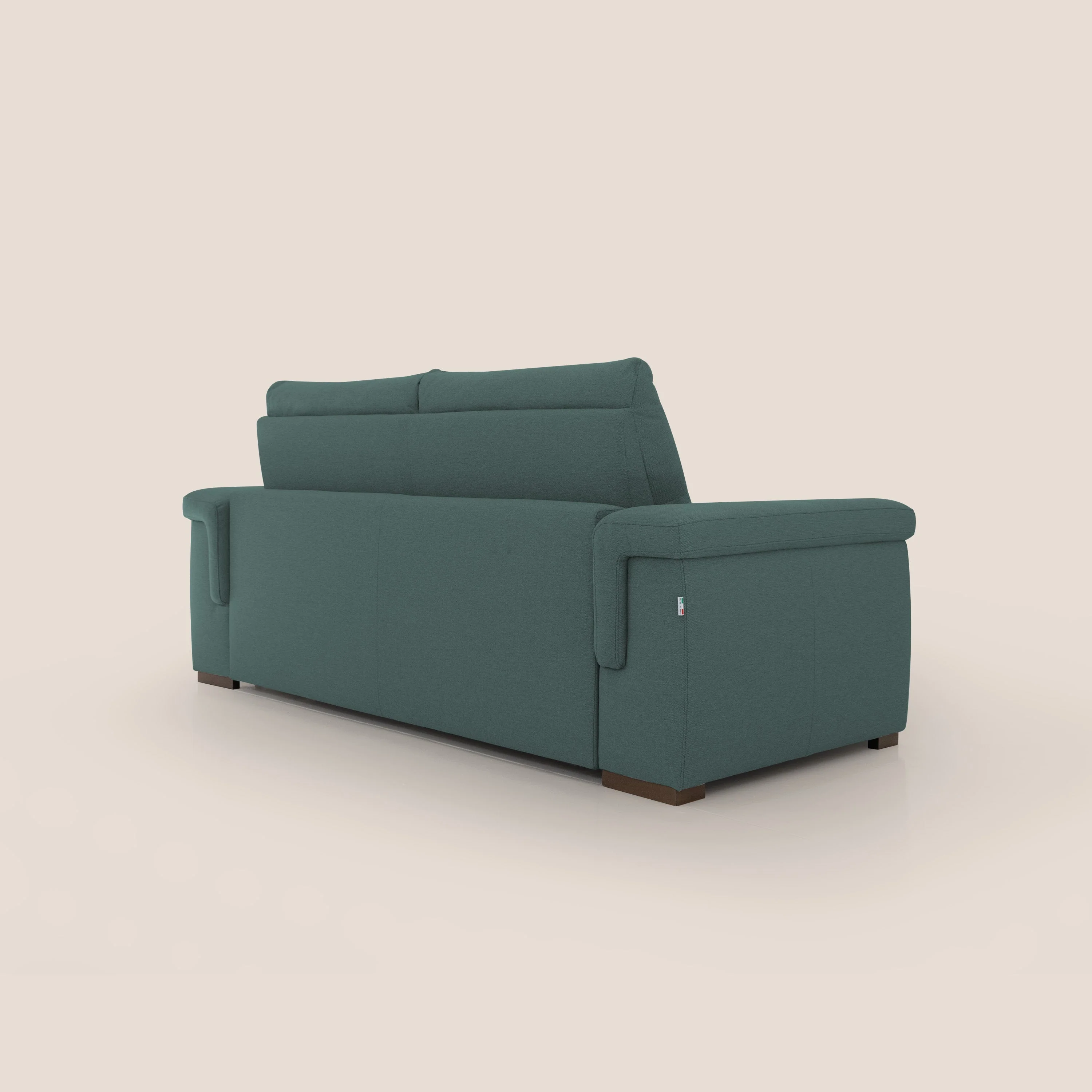Magnolia canapé convertible avec matelas H 18cm et dossier haut et moelleux en tissu détachable T05 vert - Image 8