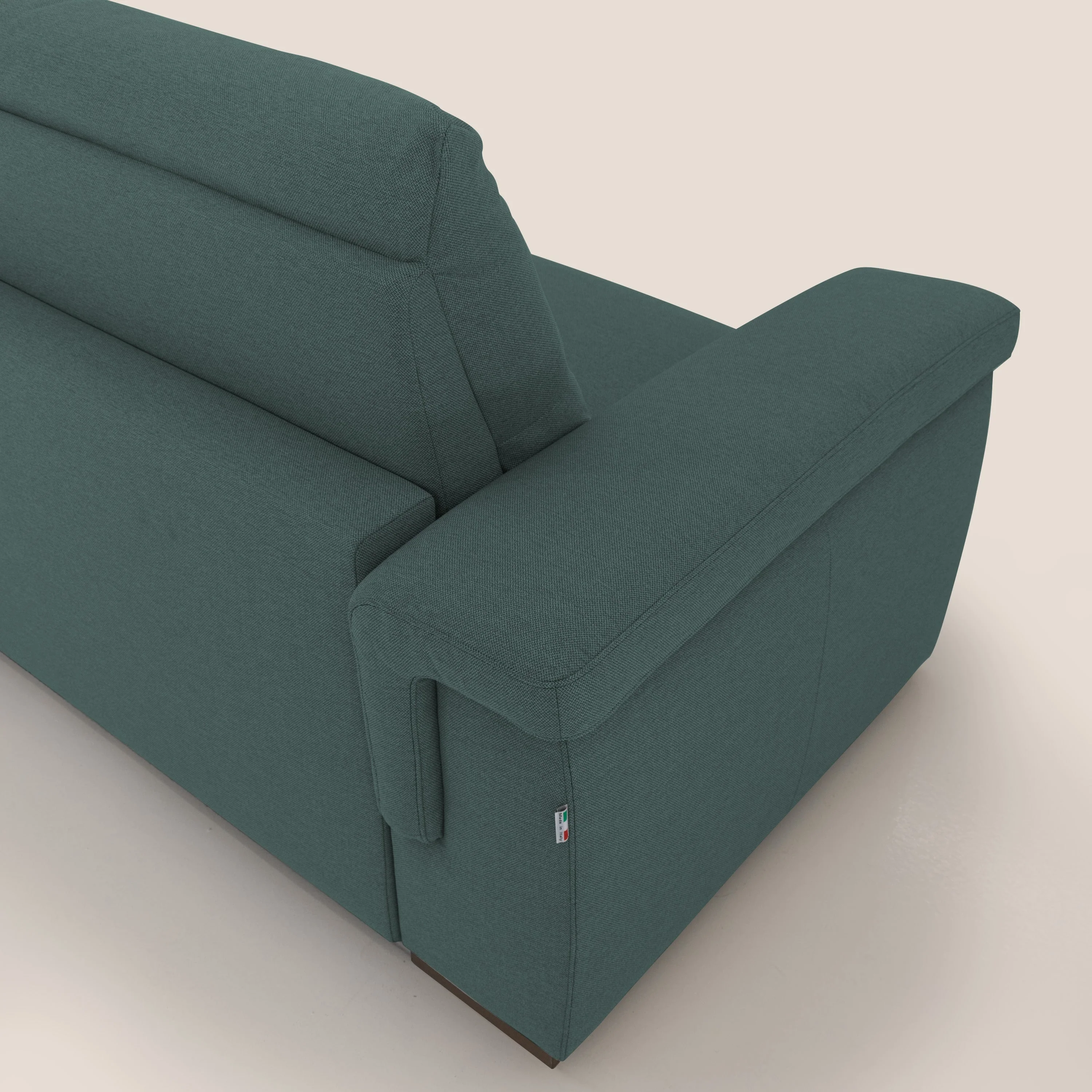 Magnolia canapé convertible avec matelas H 18cm et dossier haut et moelleux en tissu détachable T05 vert - Image 9