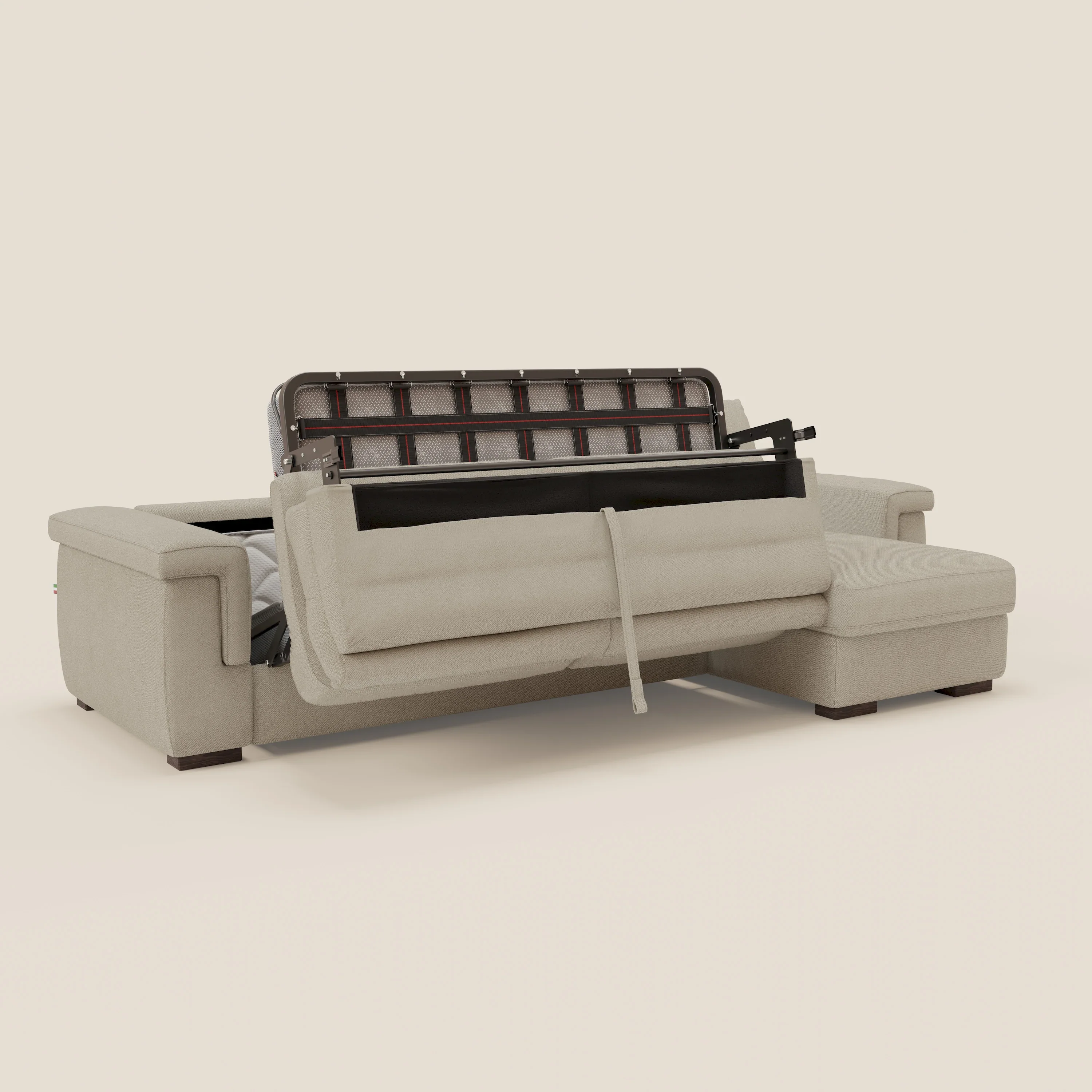 Magnolia canapé d'angle convertible avec méridienne coffre - matelas H 18cm en tissu détachable T05 - Image 10