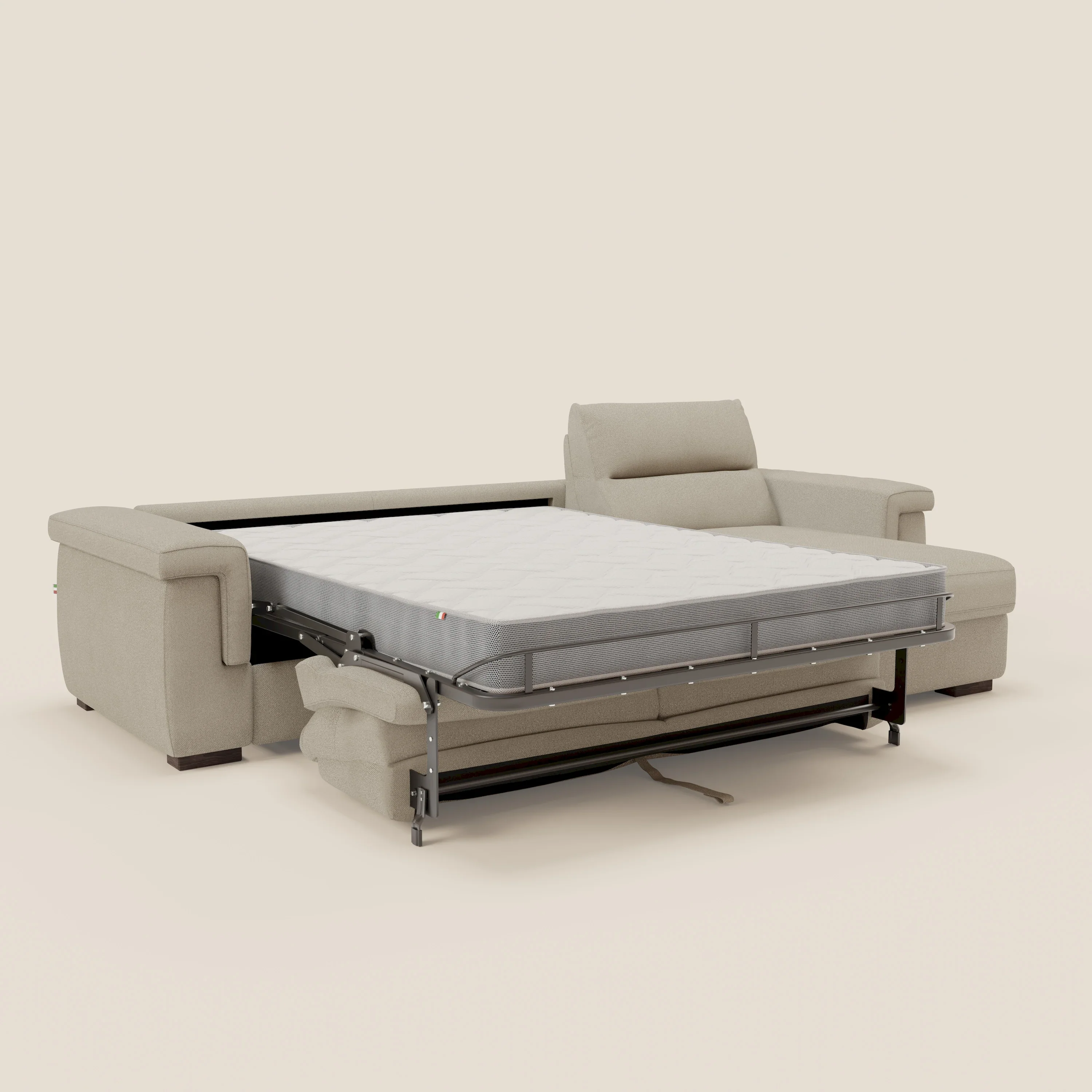 Magnolia canapé d'angle convertible avec méridienne coffre - matelas H 18cm en tissu détachable T05 - Image 11