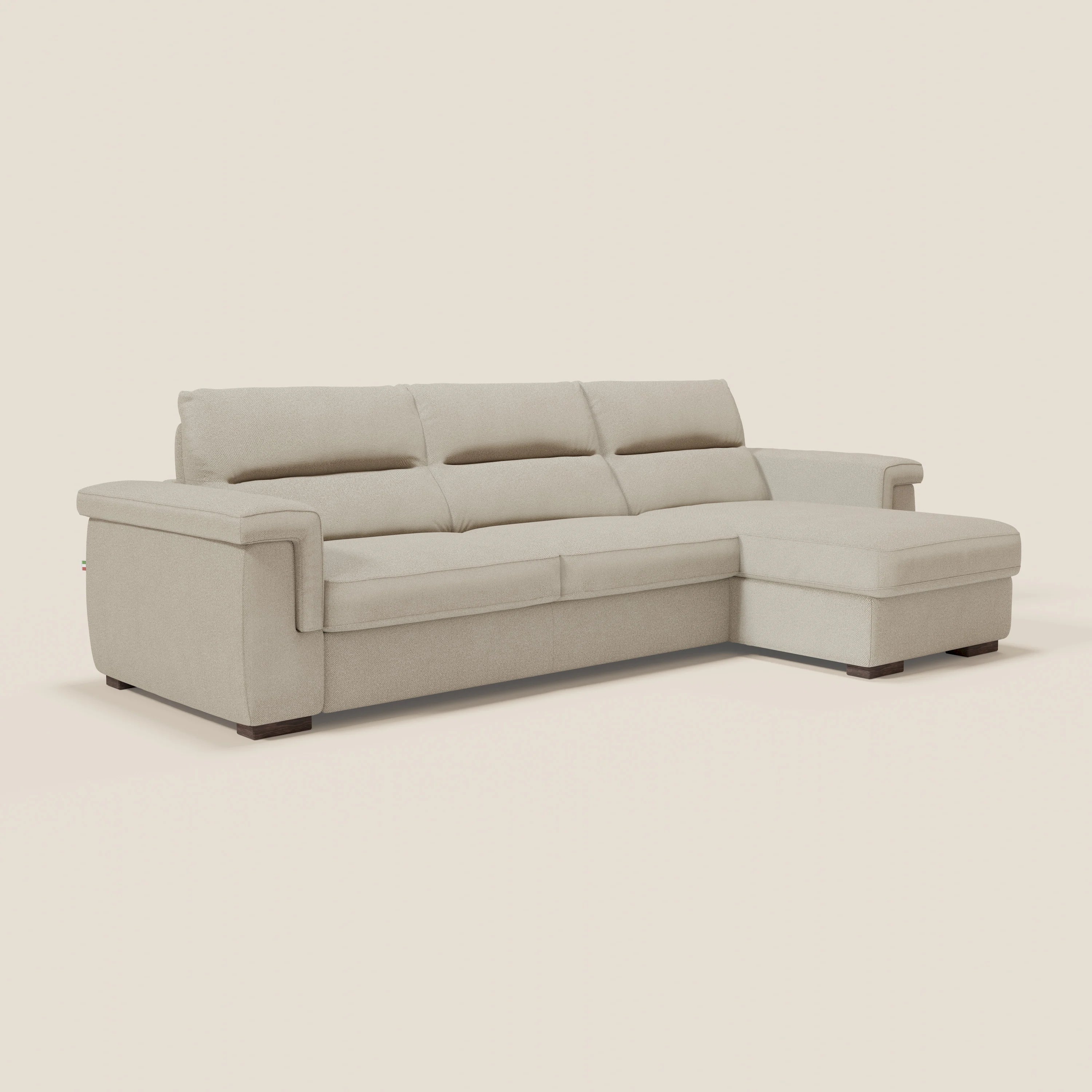 Magnolia canapé d'angle convertible avec méridienne coffre - matelas H 18cm en tissu détachable T05 - Image 3