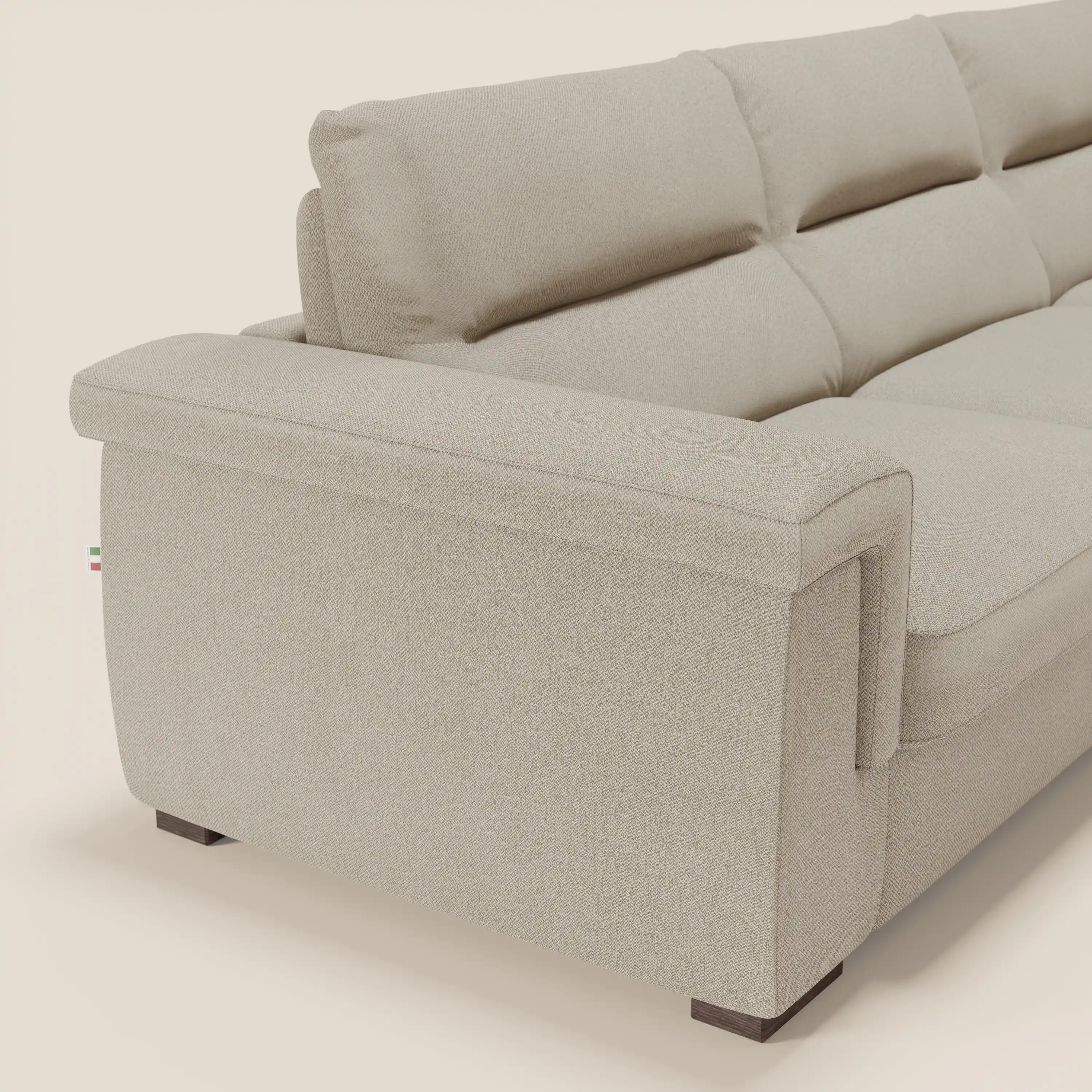 Magnolia canapé d'angle convertible avec méridienne coffre - matelas H 18cm en tissu détachable T05 - Image 6