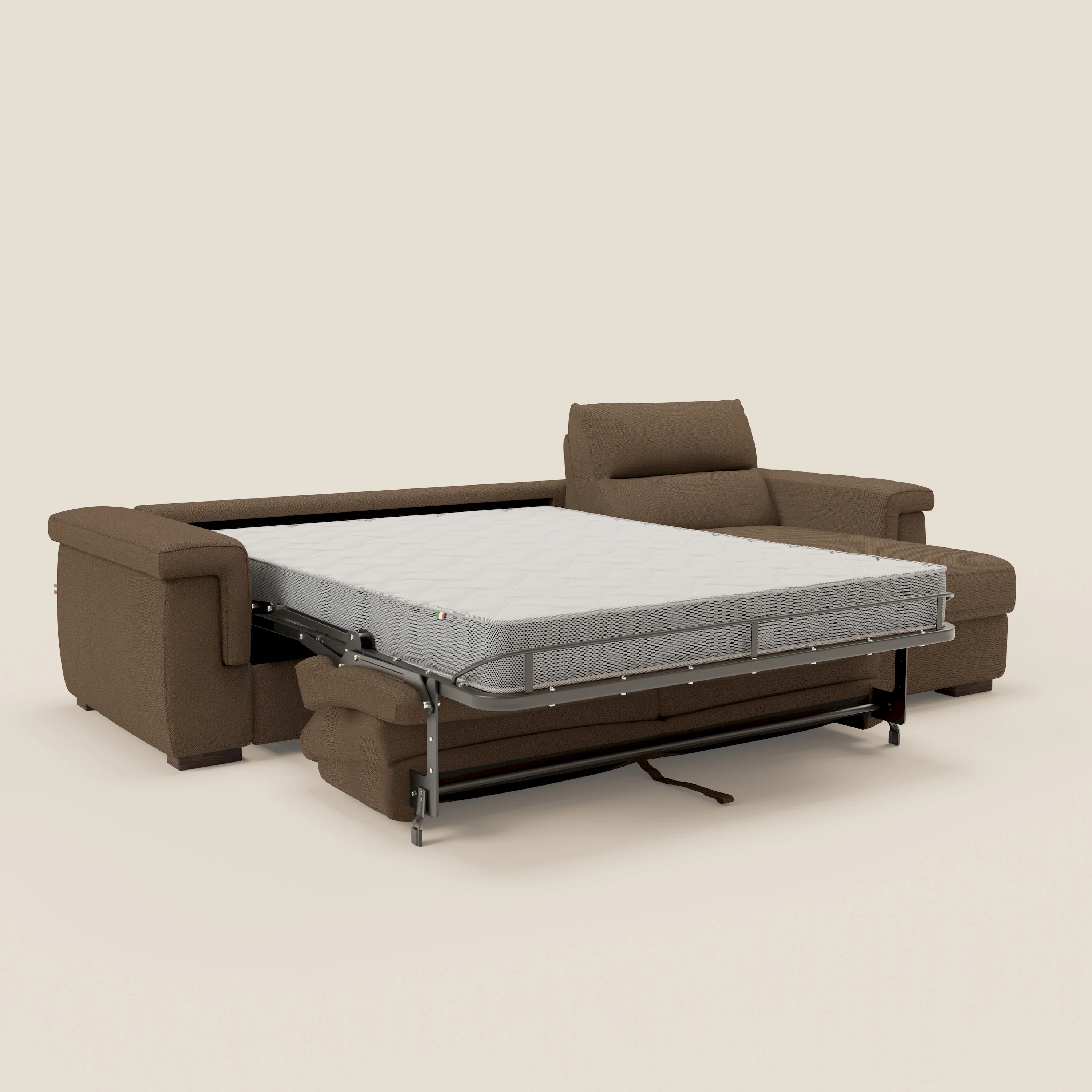 Magnolia canapé d'angle convertible avec méridienne coffre - matelas H 18cm en tissu détachable T05 - Image 11