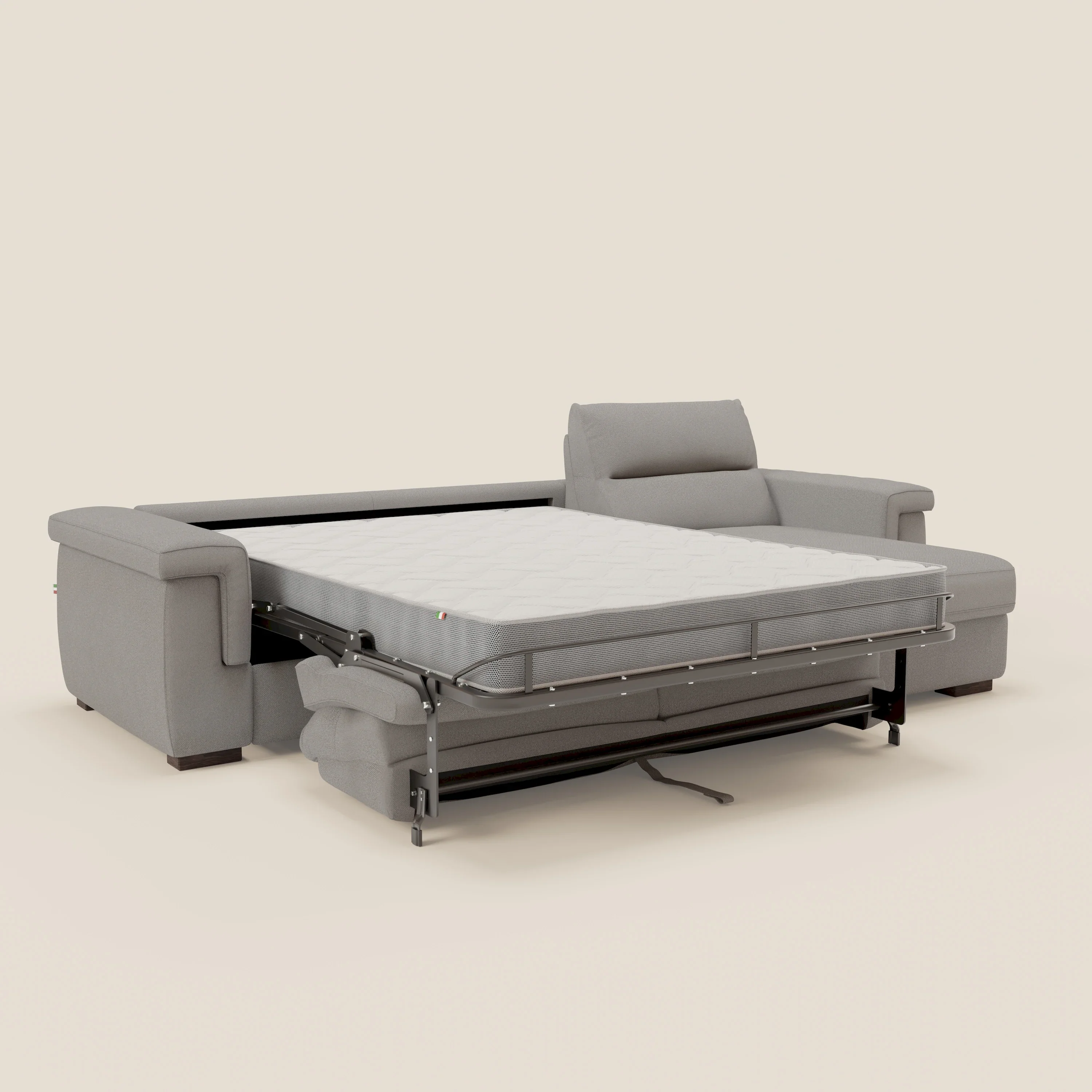 Magnolia canapé d'angle convertible avec méridienne coffre - matelas H 18cm en tissu détachable T05 - Image 11