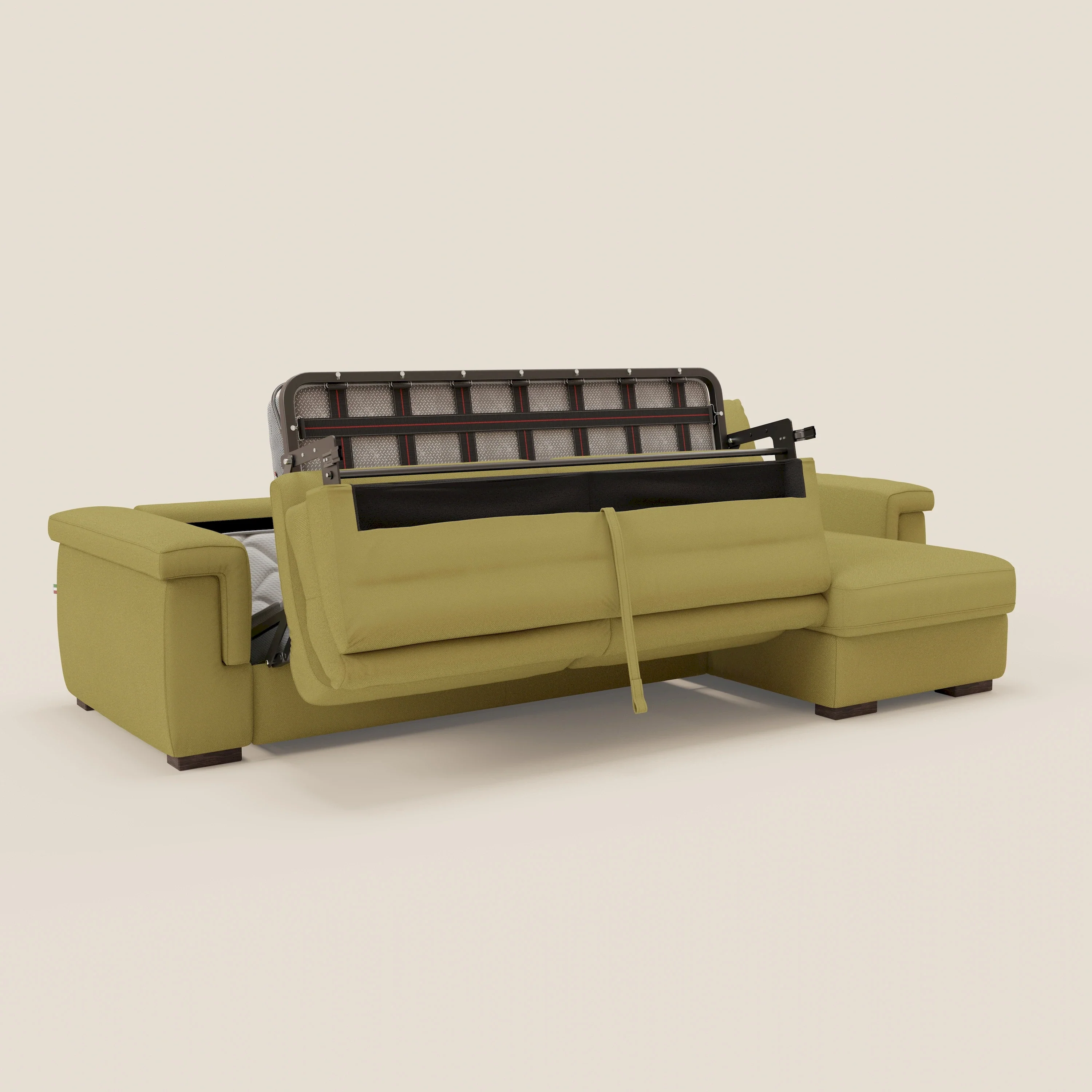 Magnolia canapé d'angle convertible avec méridienne coffre - matelas H 18cm en tissu détachable T05 - Image 10