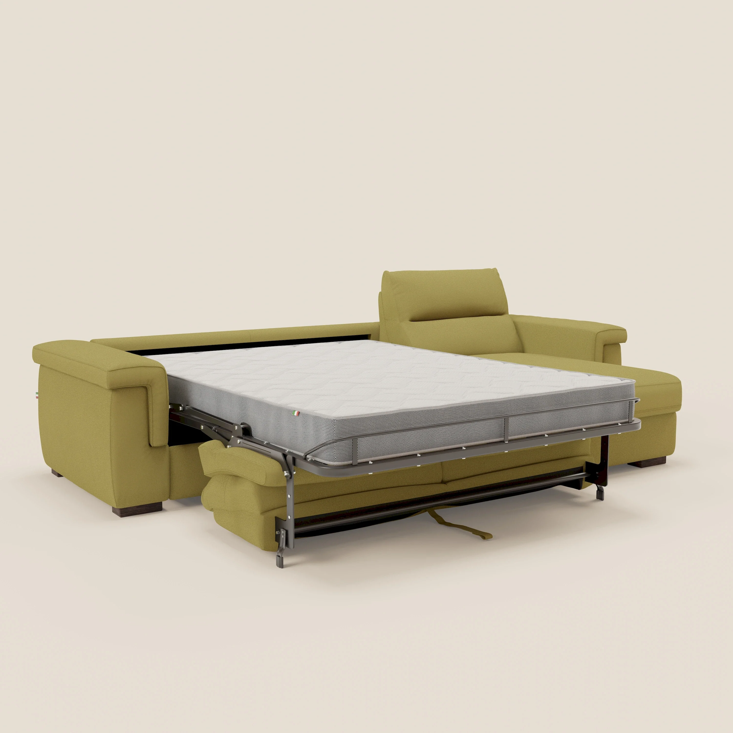 Magnolia canapé d'angle convertible avec méridienne coffre - matelas H 18cm en tissu détachable T05 - Image 11