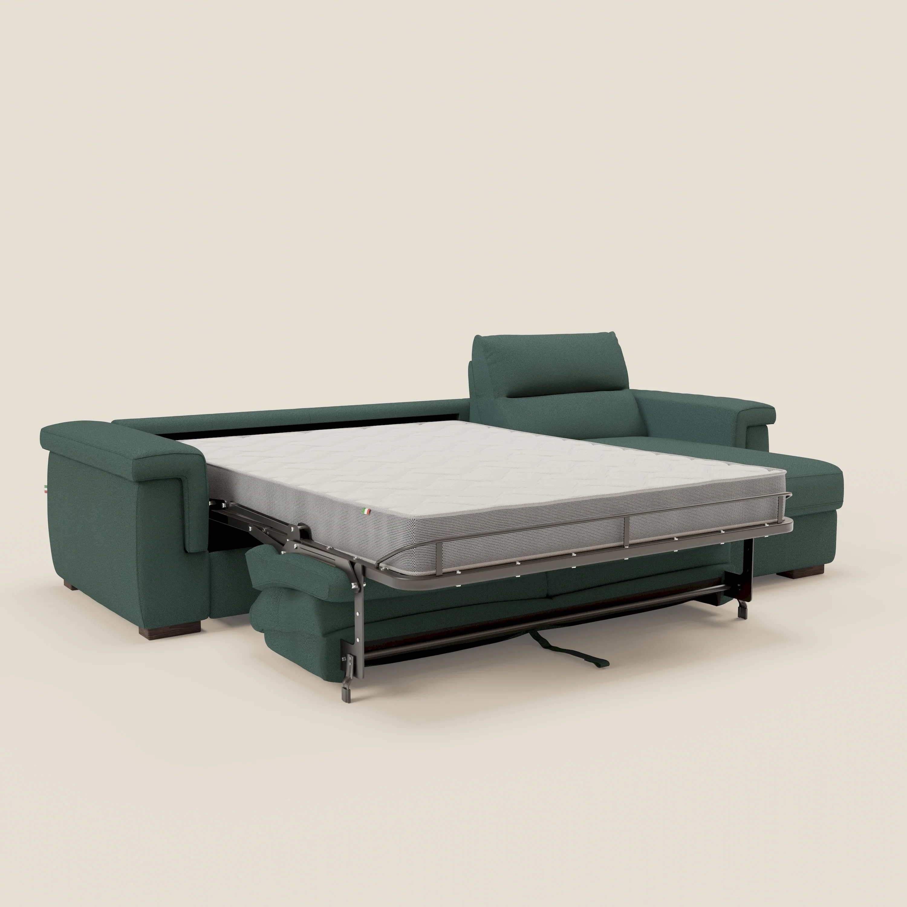 Magnolia canapé d'angle convertible avec méridienne coffre - matelas H 18cm en tissu détachable T05 - Image 11