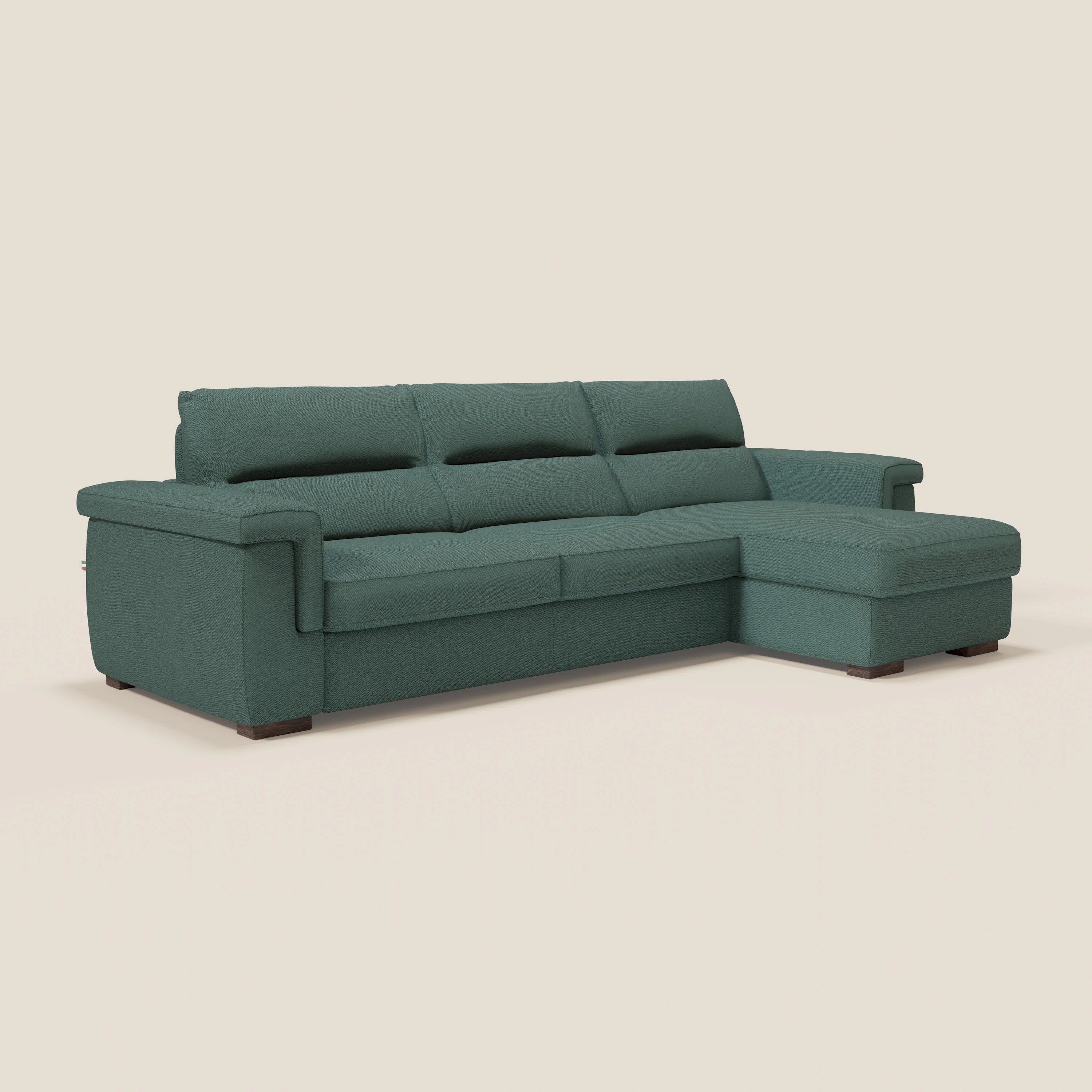 Magnolia canapé d'angle convertible avec méridienne coffre - matelas H 18cm en tissu détachable T05 - Image 3
