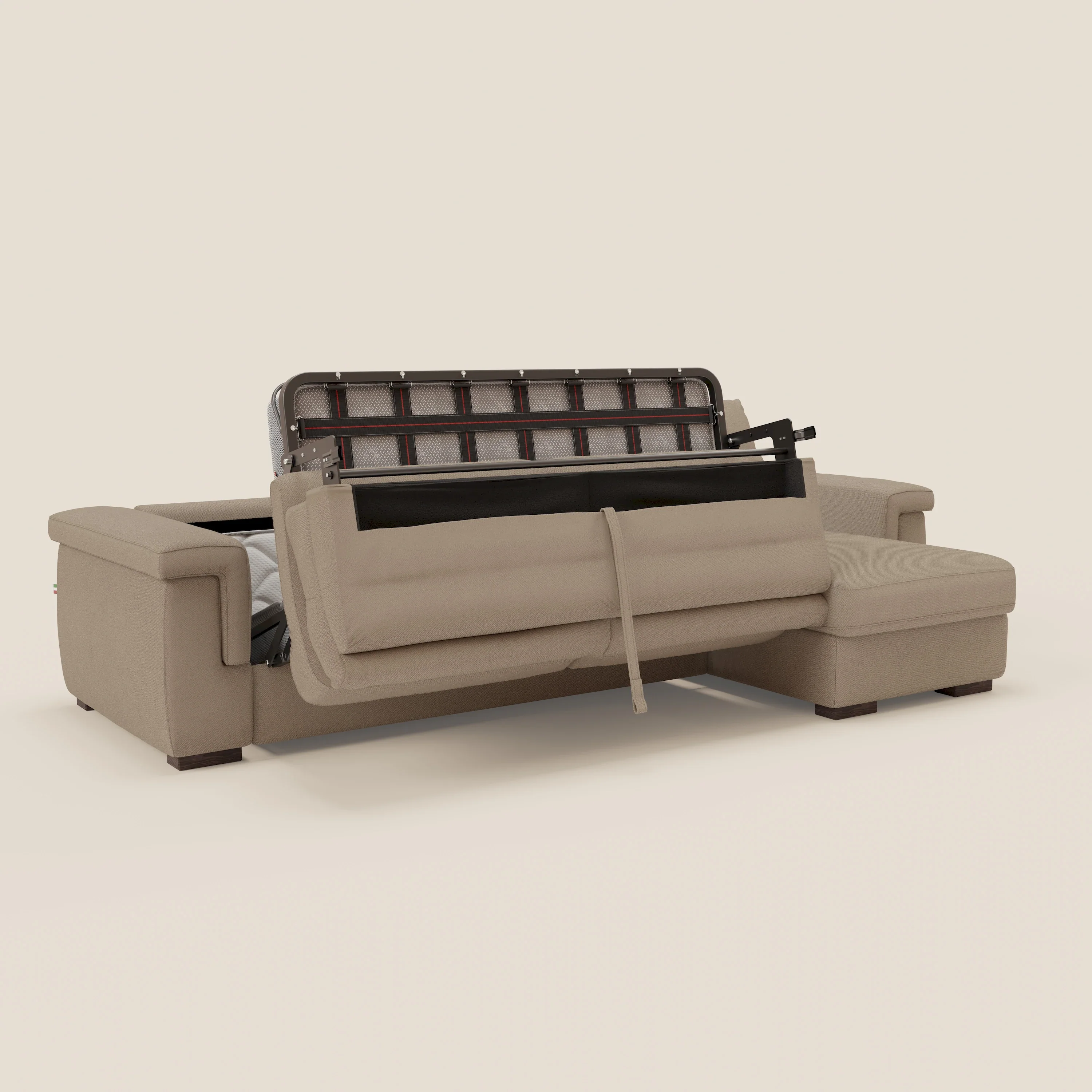 Magnolia canapé d'angle convertible avec méridienne coffre - matelas H 18cm en tissu détachable T05 - Image 10