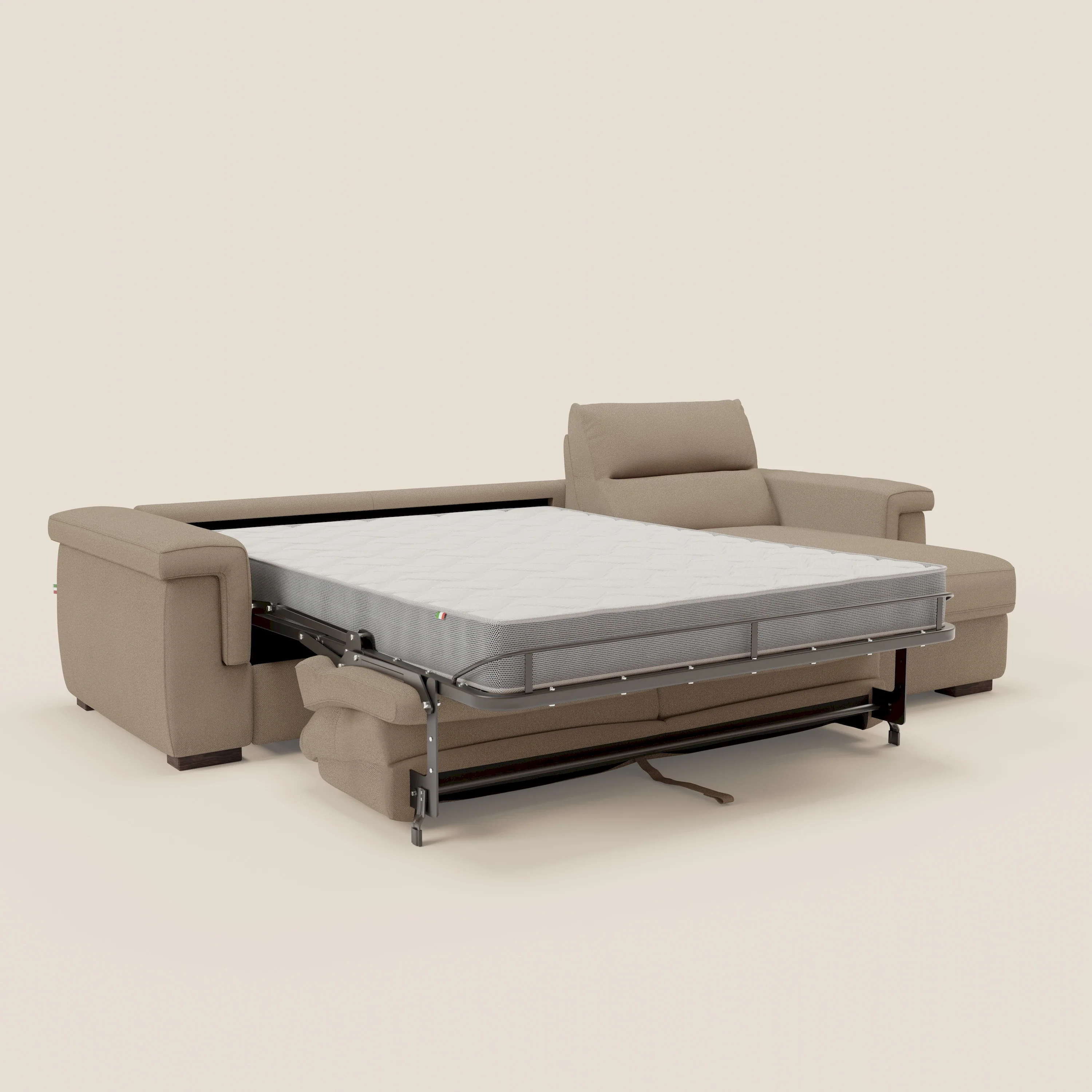 Magnolia canapé d'angle convertible avec méridienne coffre - matelas H 18cm en tissu détachable T05 - Image 11