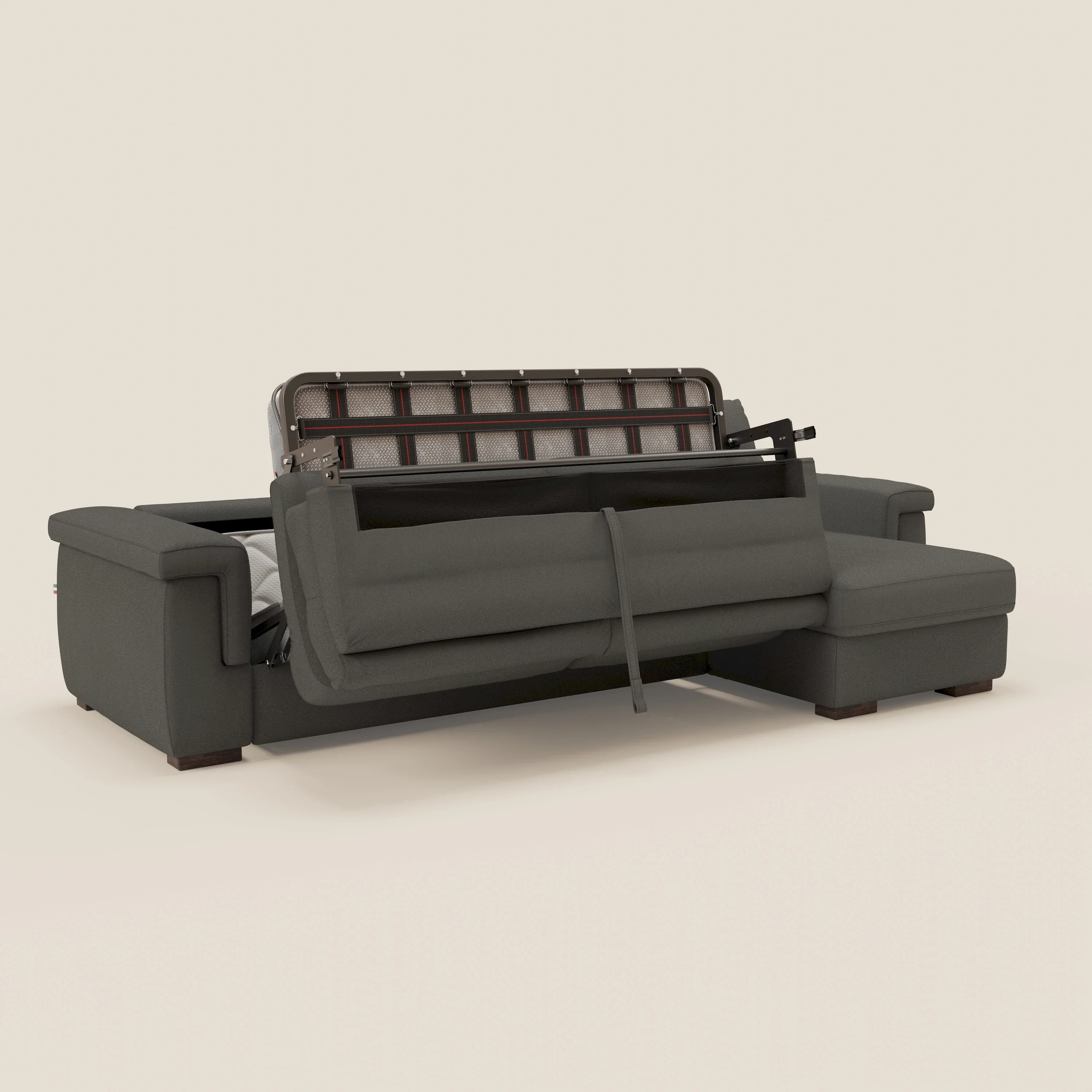 Magnolia canapé d'angle convertible avec méridienne coffre - matelas H 18cm en tissu détachable T05 - Image 10