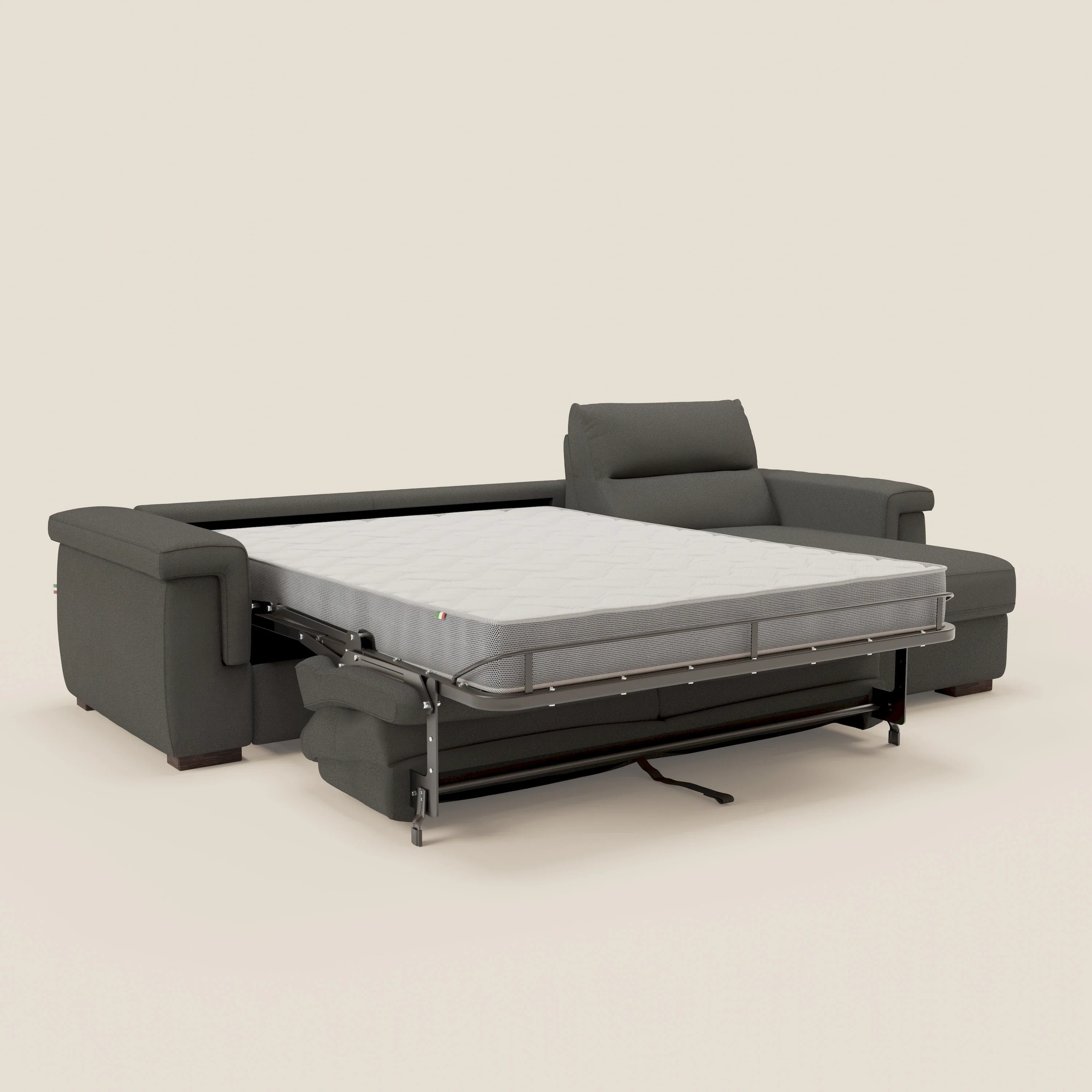 Magnolia canapé d'angle convertible avec méridienne coffre - matelas H 18cm en tissu détachable T05 - Image 11
