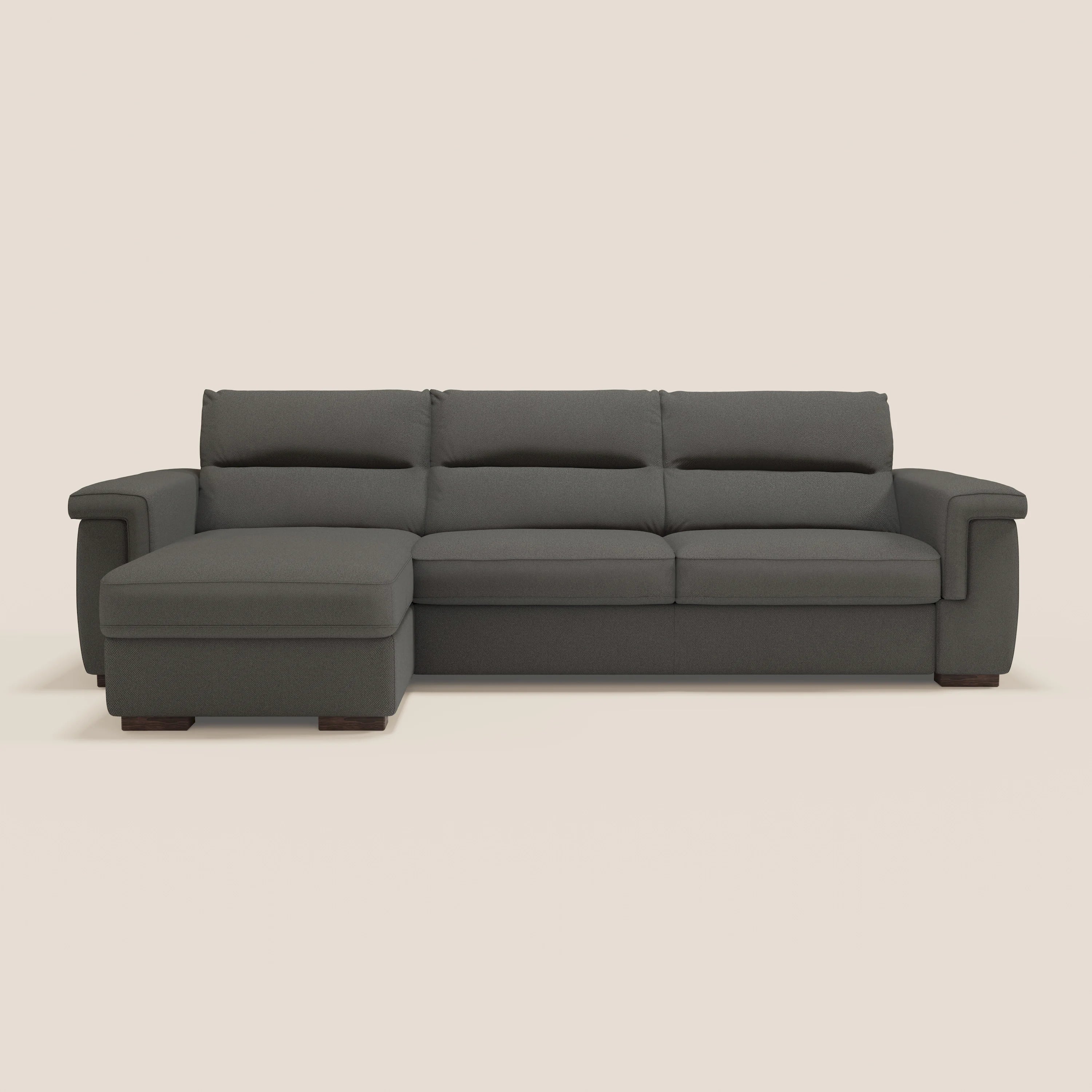 Magnolia canapé d'angle convertible avec méridienne coffre - matelas H 18cm en tissu détachable T05 - Image 12
