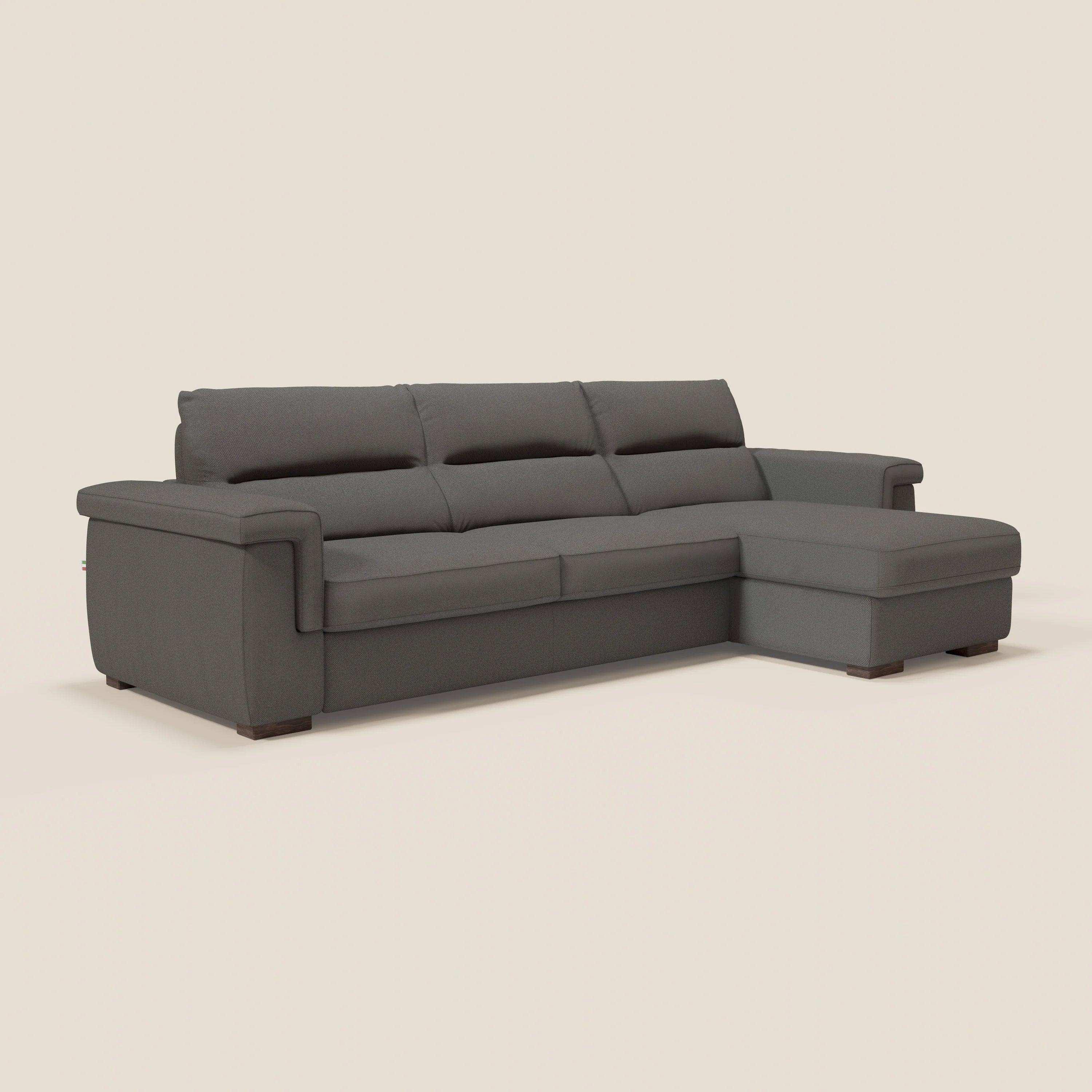 Magnolia canapé d'angle convertible avec méridienne coffre - matelas H 18cm en tissu détachable T05 - Image 3