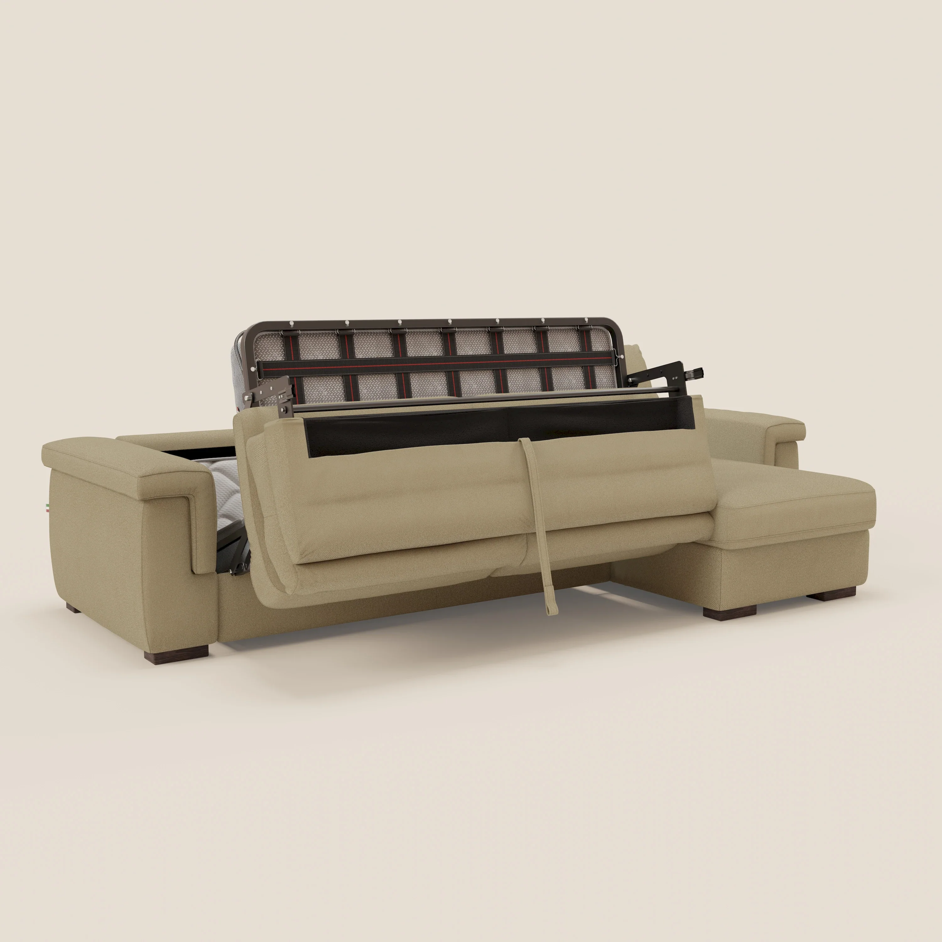 Magnolia canapé d'angle convertible avec méridienne coffre - matelas H 18cm en tissu détachable T05 - Image 10