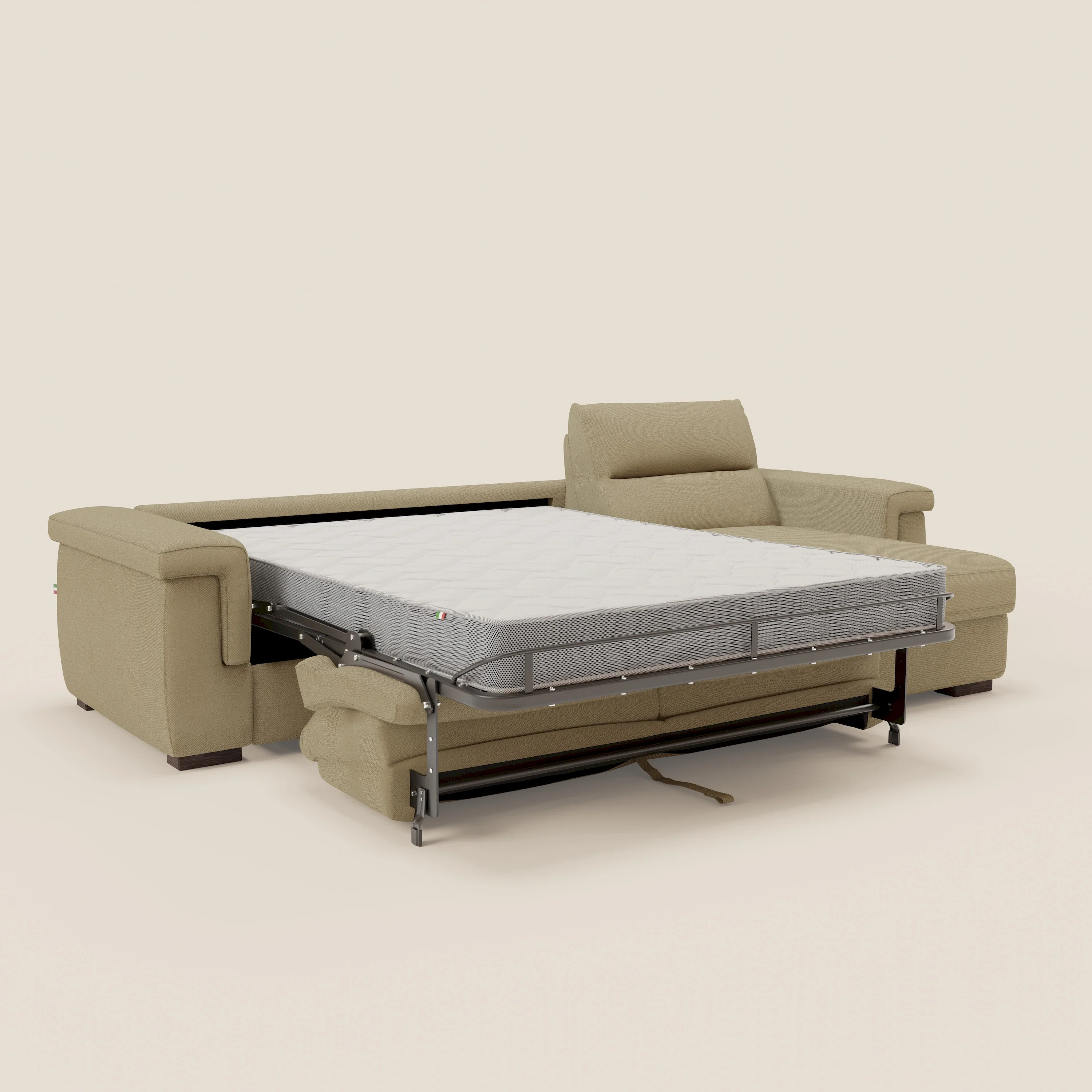Magnolia canapé d'angle convertible avec méridienne coffre - matelas H 18cm en tissu détachable T05 - Image 11