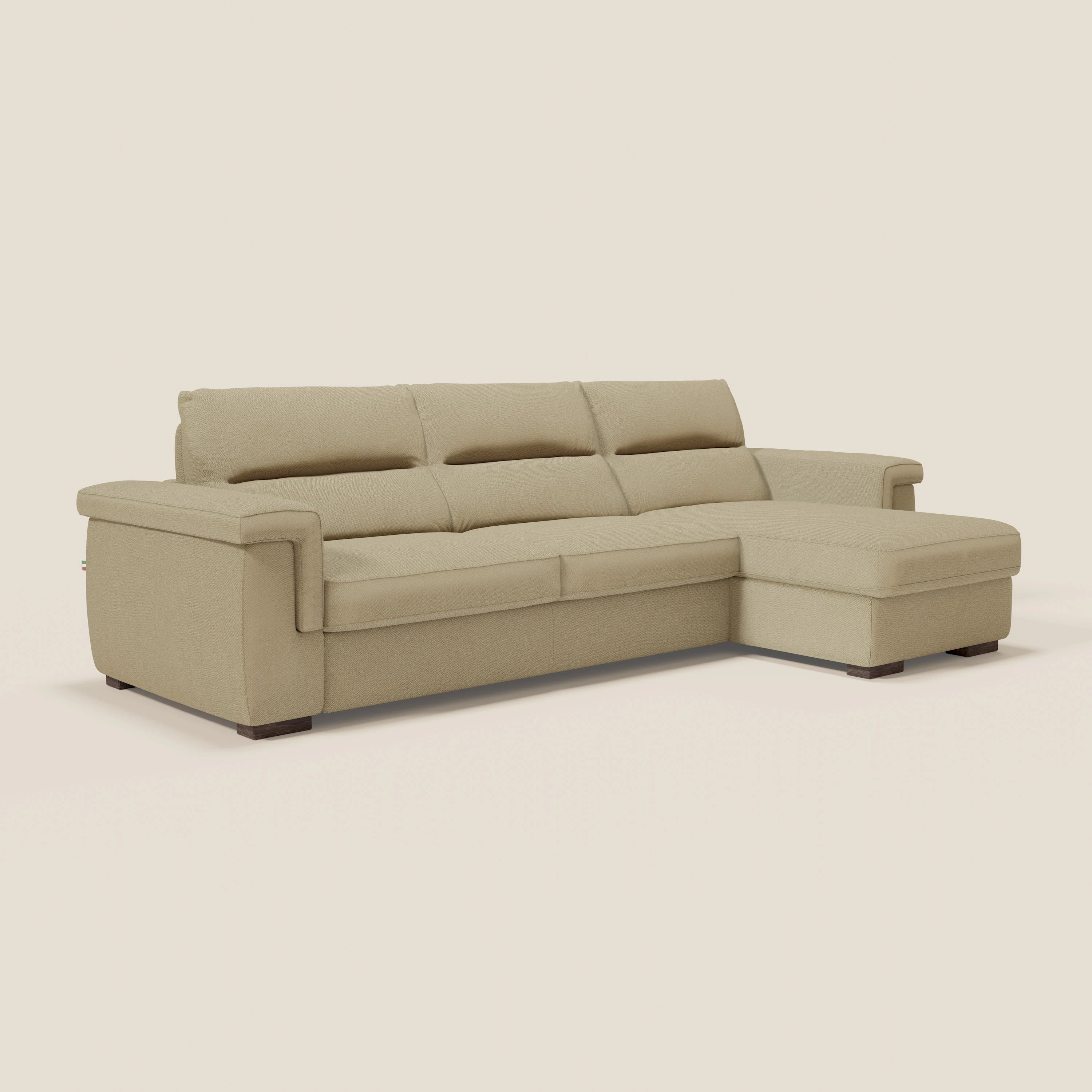 Magnolia canapé d'angle convertible avec méridienne coffre - matelas H 18cm en tissu détachable T05 - Image 3