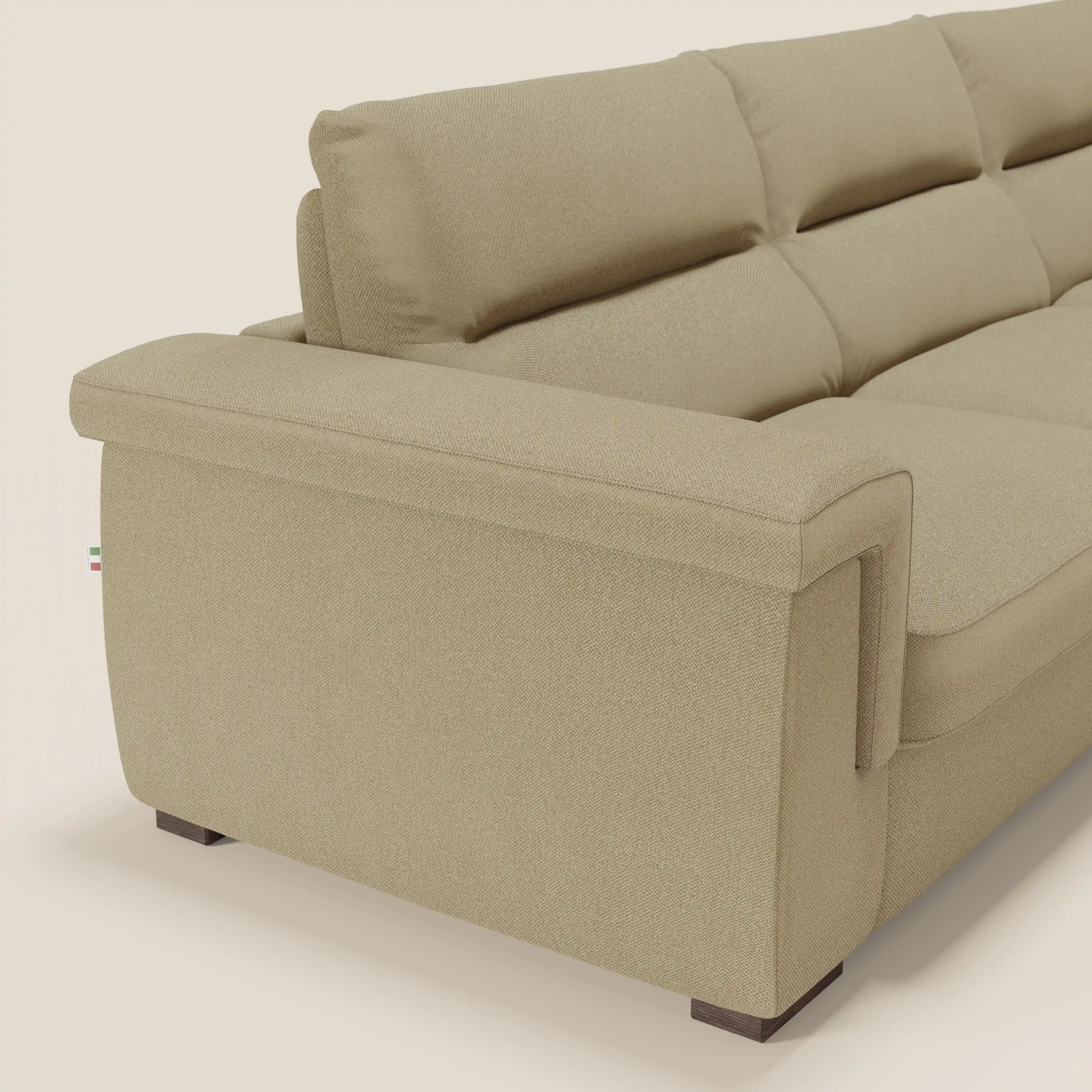 Magnolia canapé d'angle convertible avec méridienne coffre - matelas H 18cm en tissu détachable T05 - Image 6