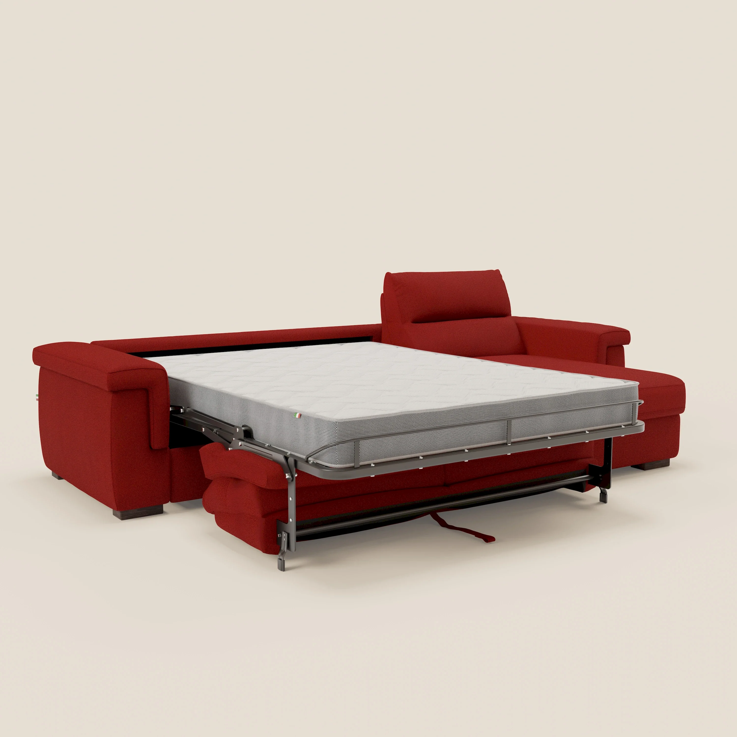 Magnolia canapé d'angle convertible avec méridienne coffre - matelas H 18cm en tissu détachable T05 - Image 11