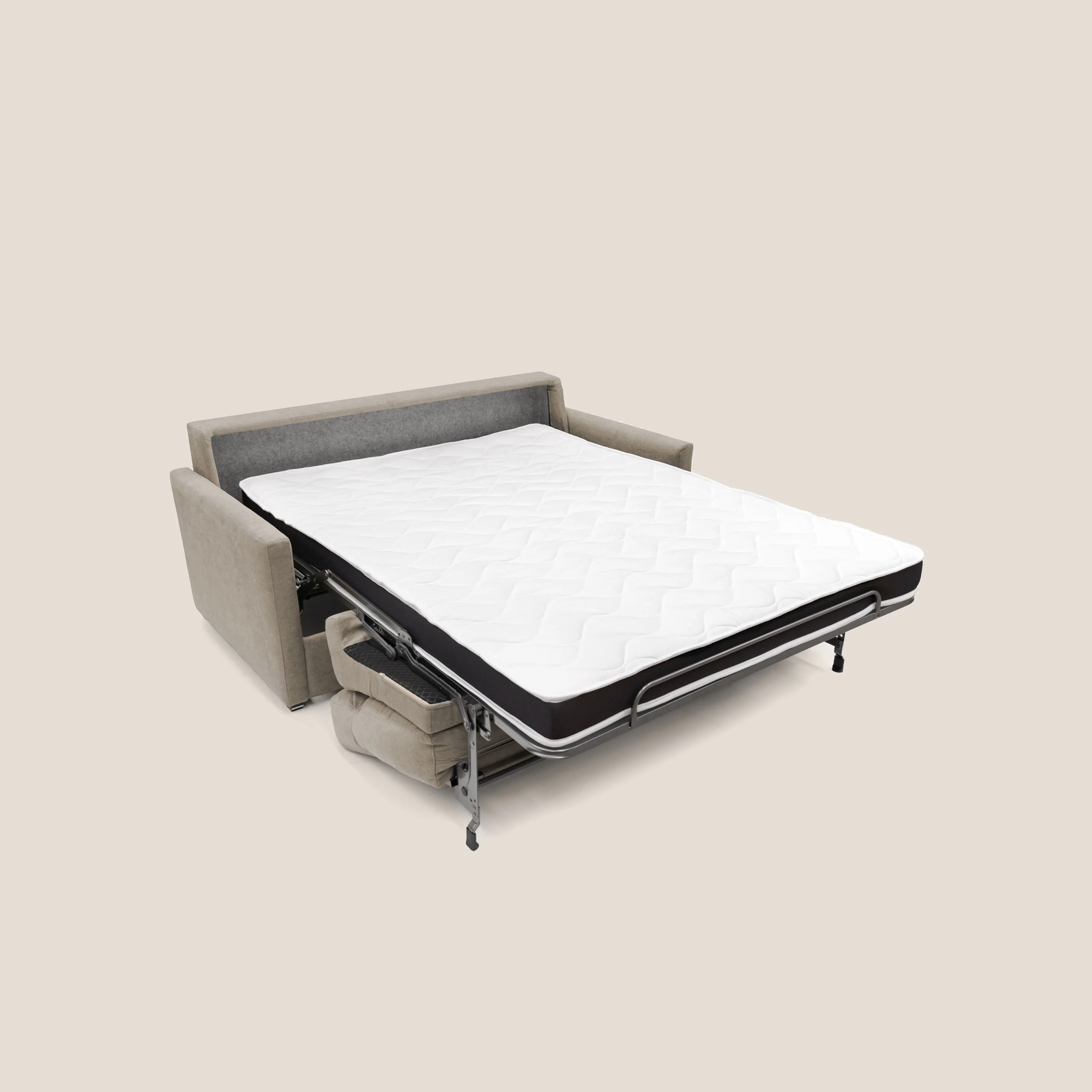 Margot canapé convertible au dossier haut et moelleux en tissu doux imperméable T02 beige - Image 2