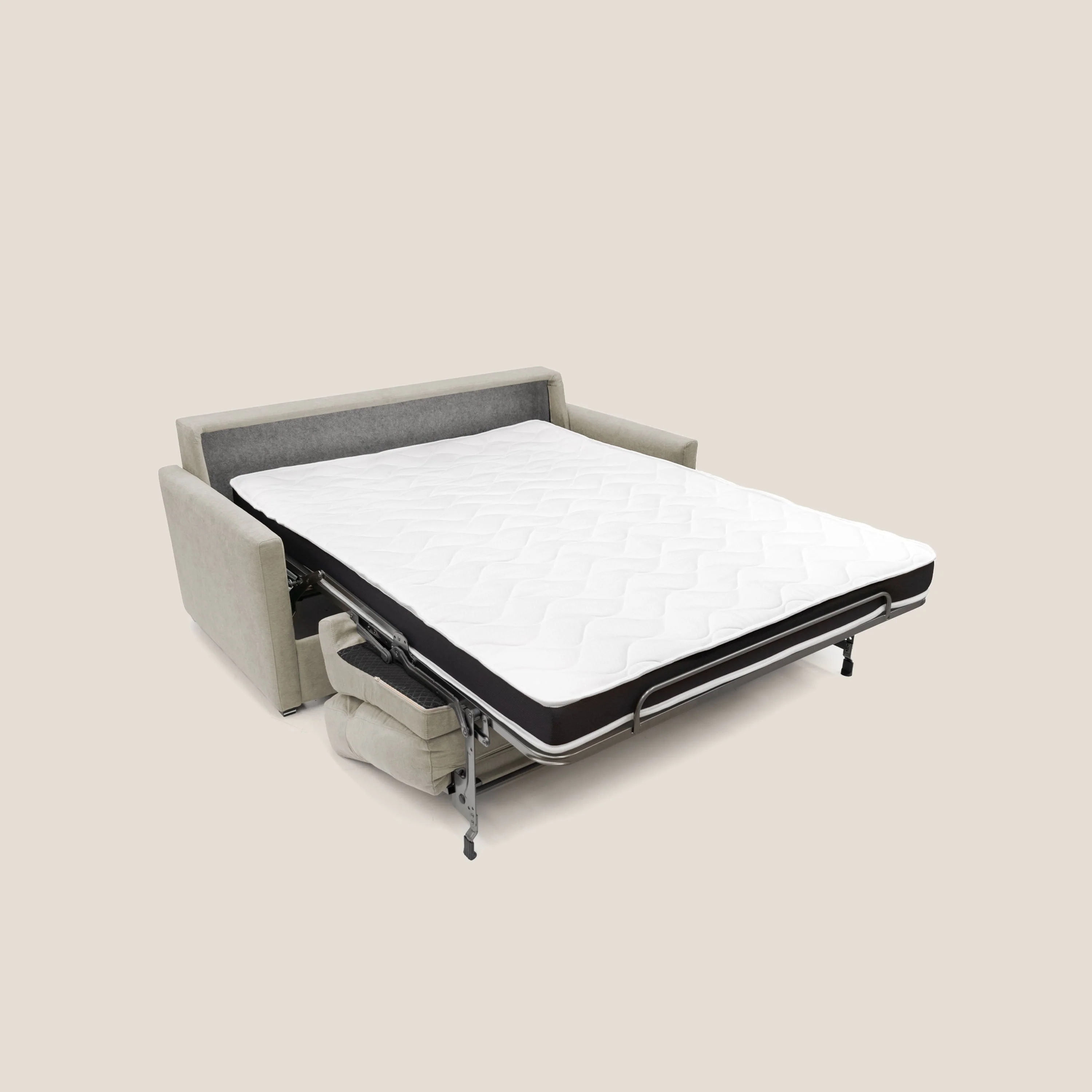 Margot canapé convertible au dossier haut et moelleux en tissu doux imperméable T02 crème - Image 2