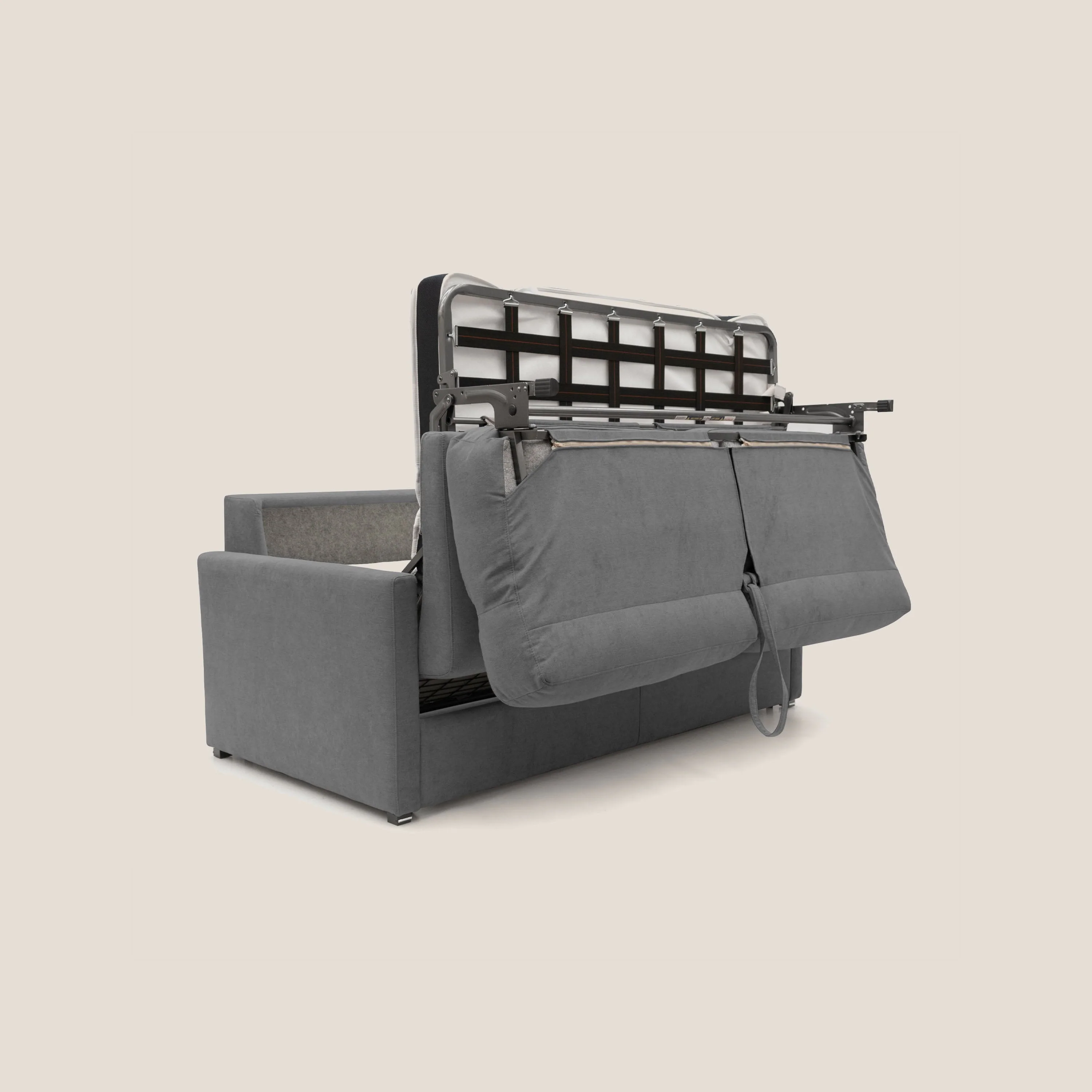 Margot canapé convertible au dossier haut et moelleux en tissu doux imperméable T02 gris - Image 7
